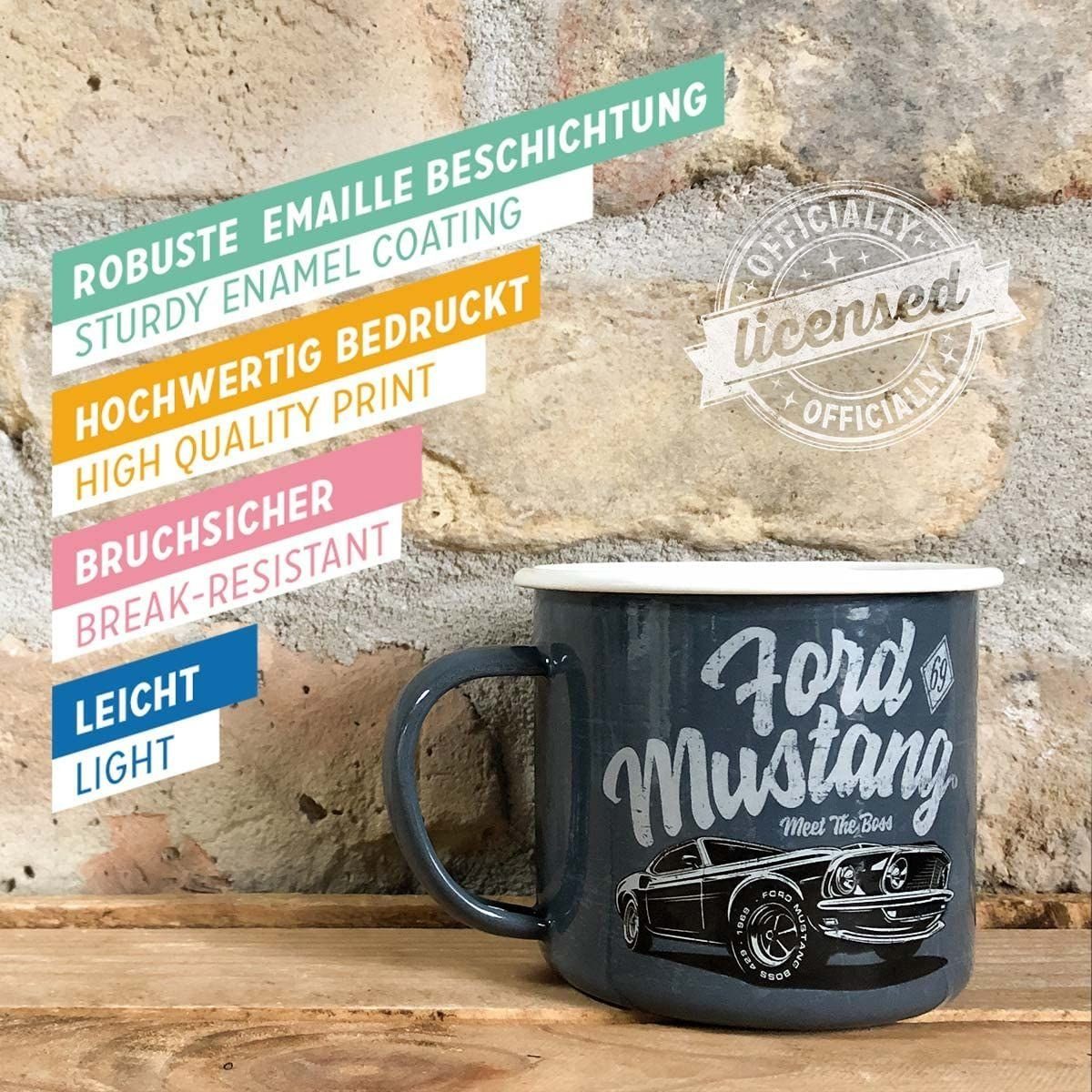Nostalgic-Art Tasse Emaille-Becher - Ford - Ford Mustang The Boss