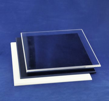Hansen Werbetechnik Vitrine Vitrine / Schaukasten Acrylglas rechteckig mit weißem Boden