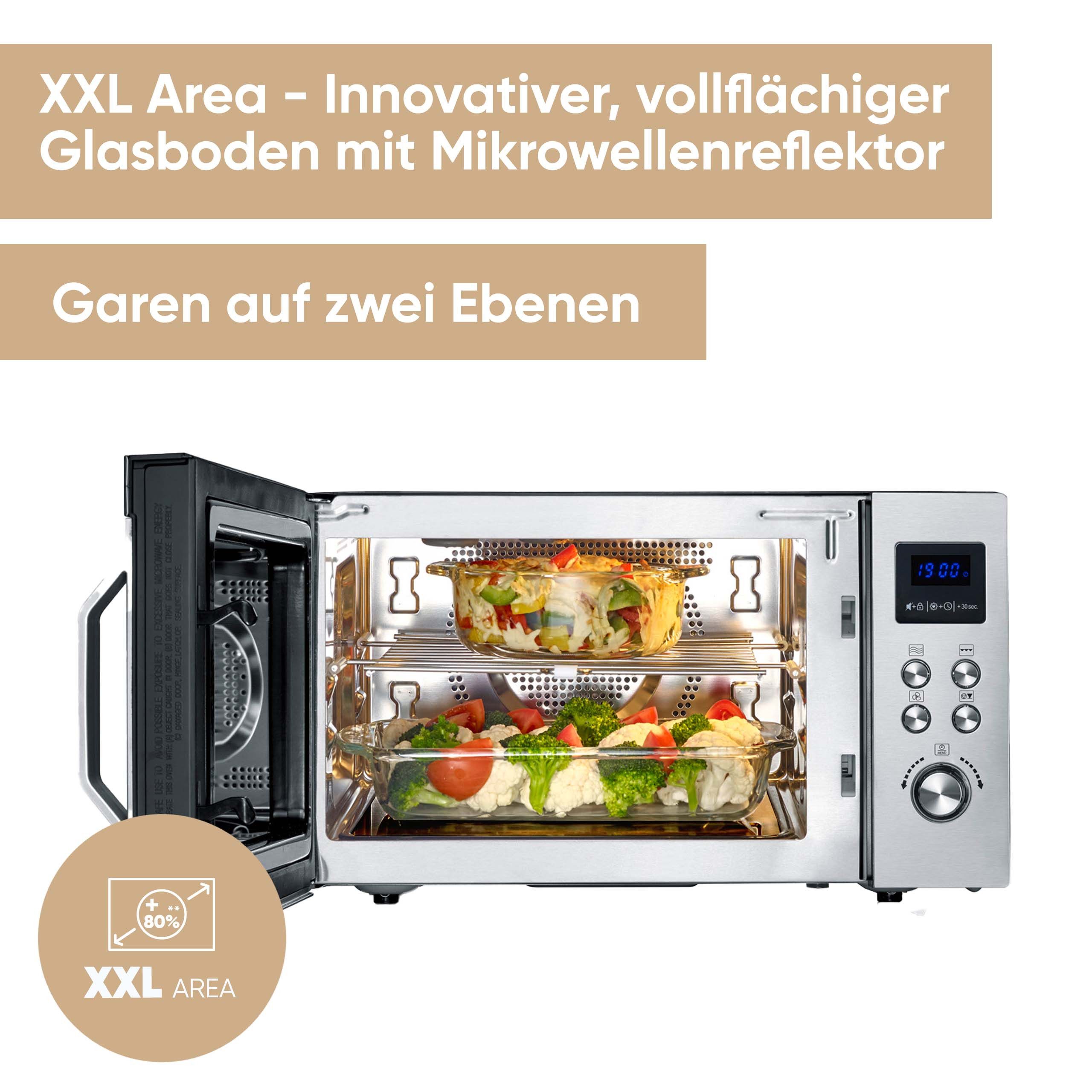 Severin Mikrowelle MW 7777, Grill, Heißluft, Mikrowelle, 25 l, mit 8 Automatikprogrammen