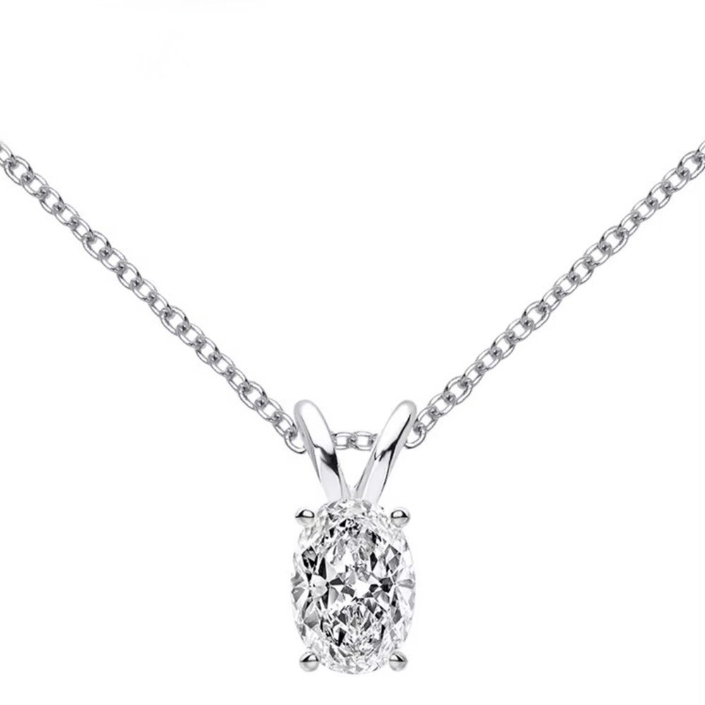 ROUGEMONT Kette mit Anhänger Extravagante Moissanit Halskette im Ovalschlif günstig online kaufen