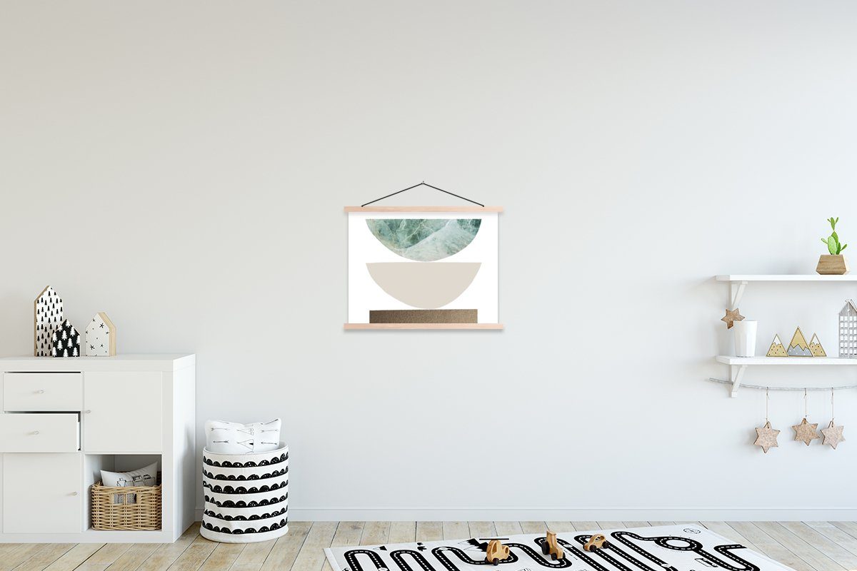 MuchoWow Poster Geometrische Formen - Minimalismus - Pastell, (1 St), Posterleiste, Textilposter für Wohnzimmer, Bilderleiste, Magnetisch