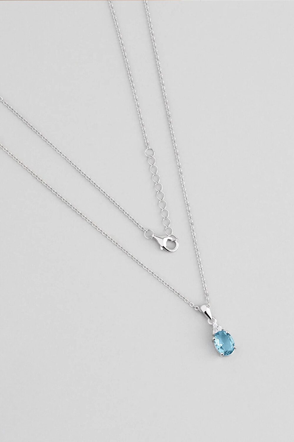 Kette mit Einhänger 18K Weißgold pl. 45cm Anhänger Halskette