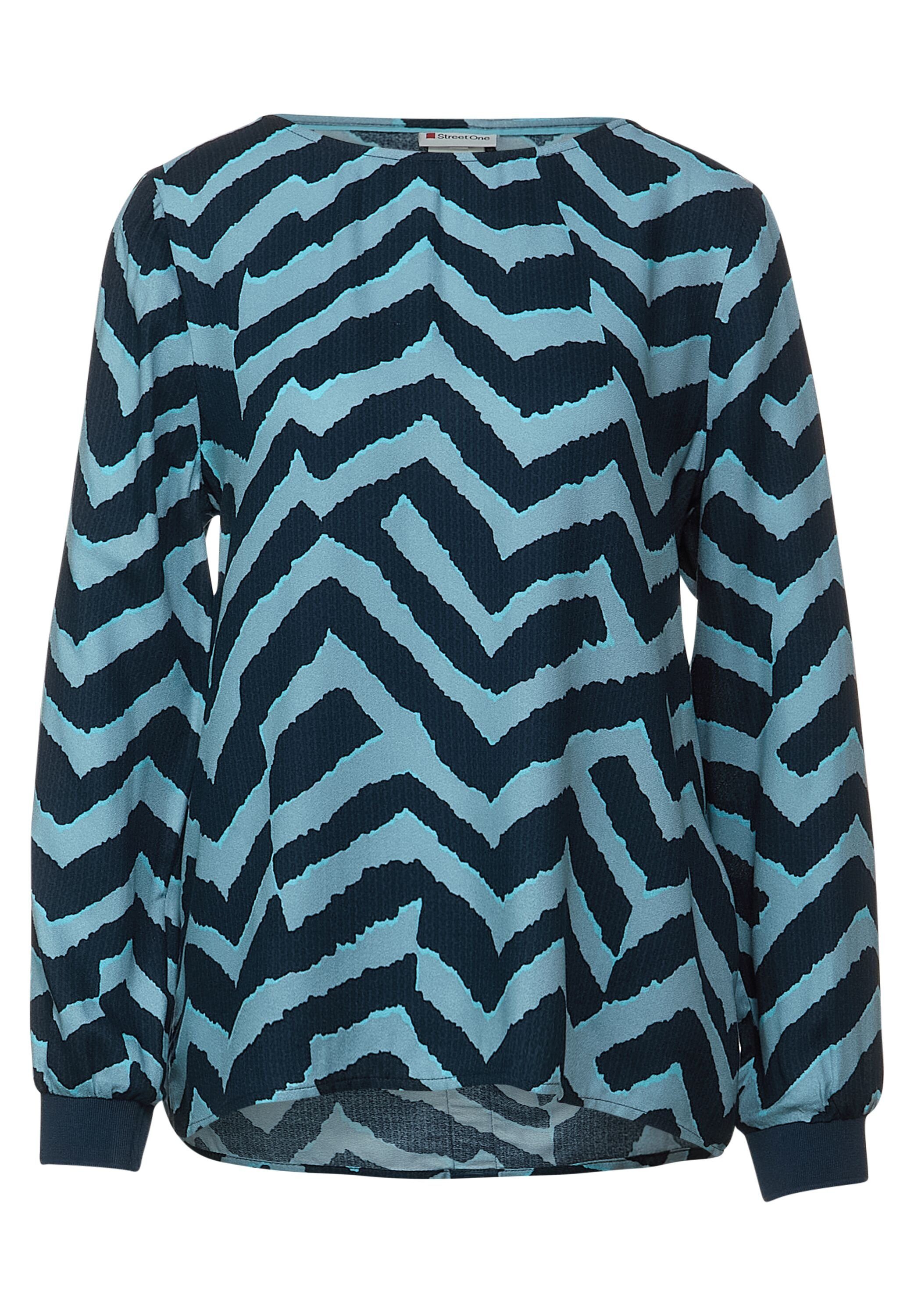 Klassische Bluse Bluse mit Zick Zack Muster