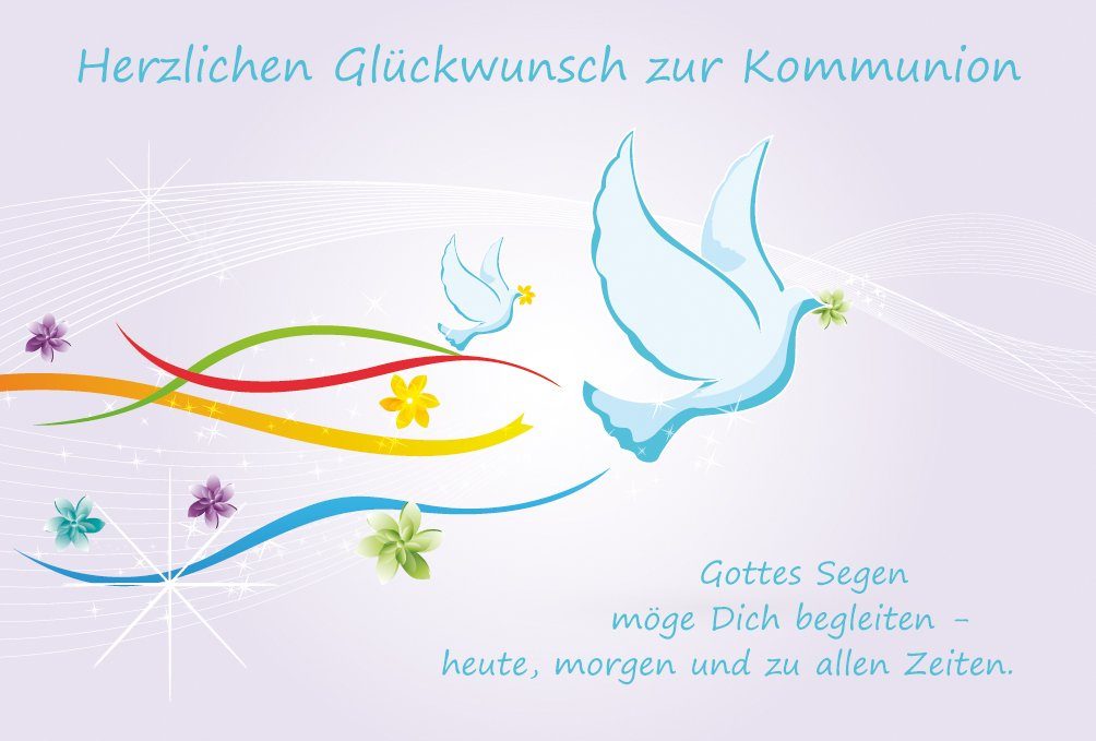 BSB Grußkarten Kommunion - Glückwunschkarte im Format 11,5 x 17 cm mit Briefumschlag