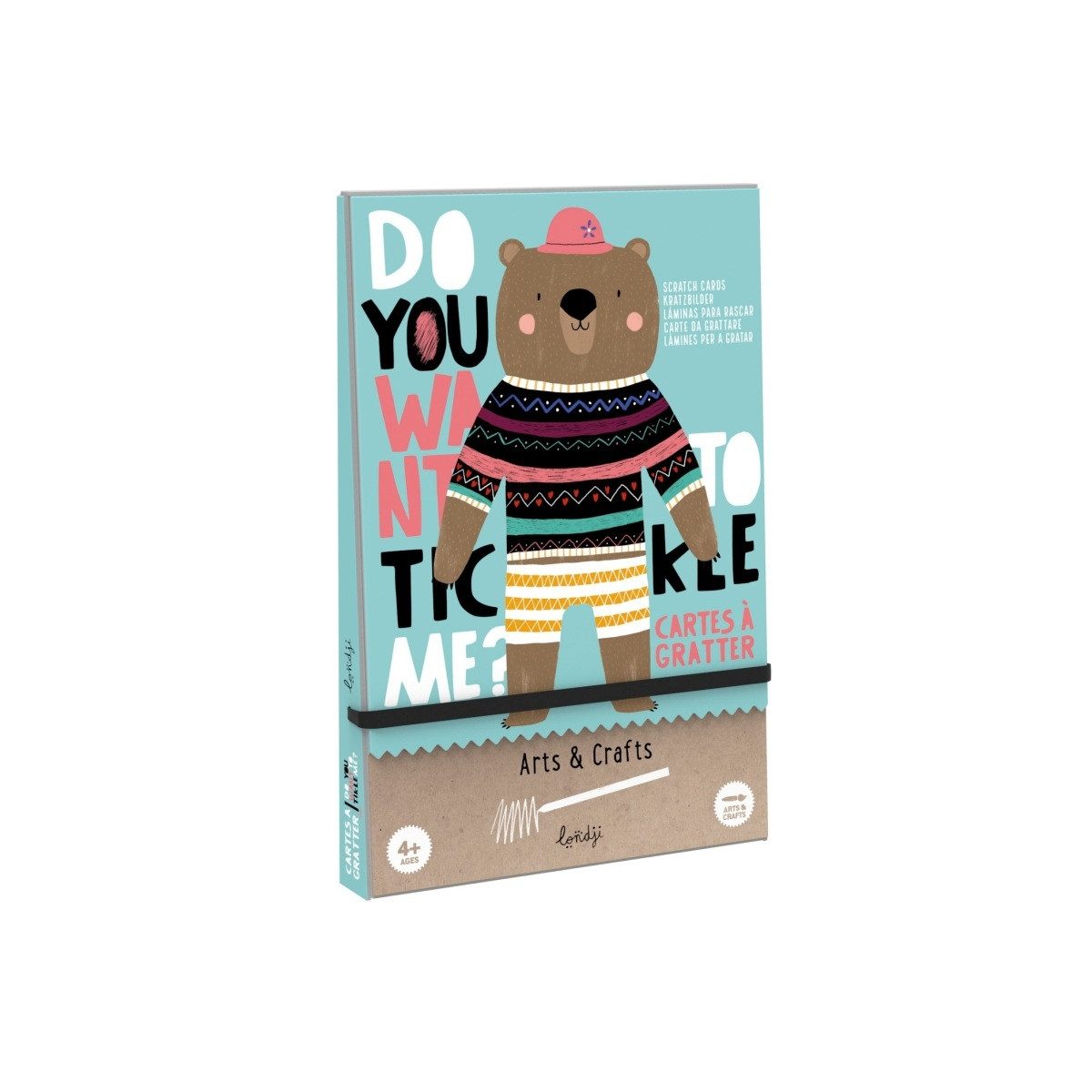 londji Kreativset Kratzbild-Bastelset Kinder ab 4 Jahren, 10 Karten Tiere