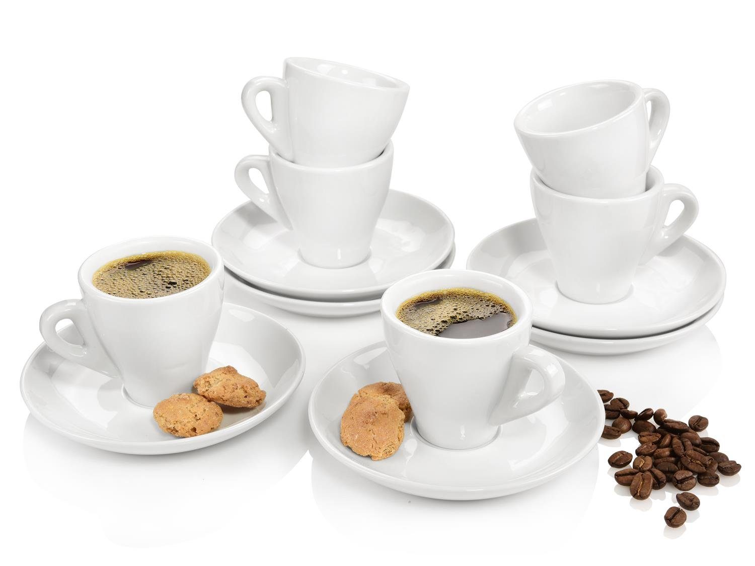 SÄNGER Kaffeeservice New Port Espressotassen Set (12-tlg), Porzellan, 80  ml., spülmaschinengeeignet, erweiterbar