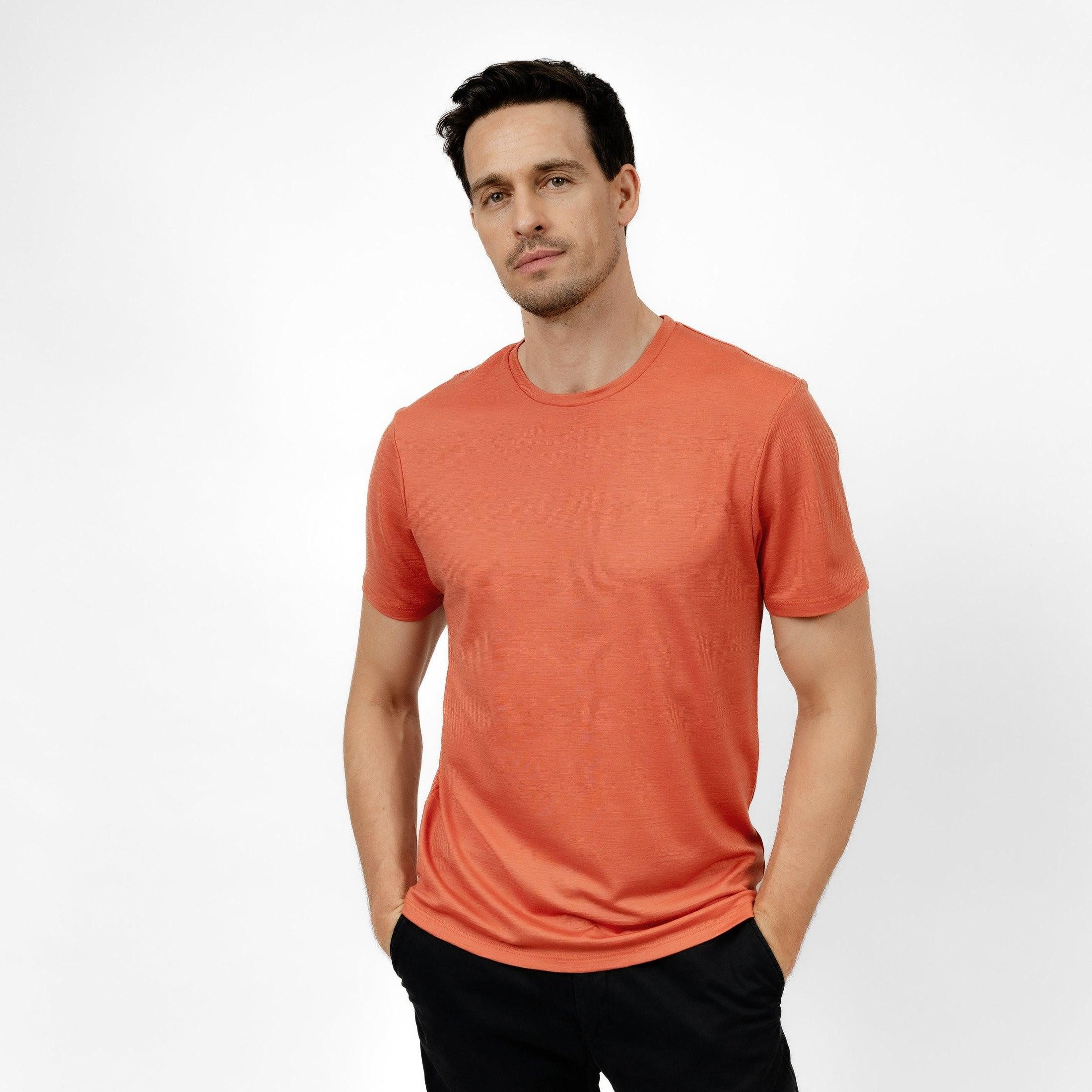 Tom Fyfe T-Shirt TOM FYFE Merino T-Shirt Regular Fit Terracotta / XS