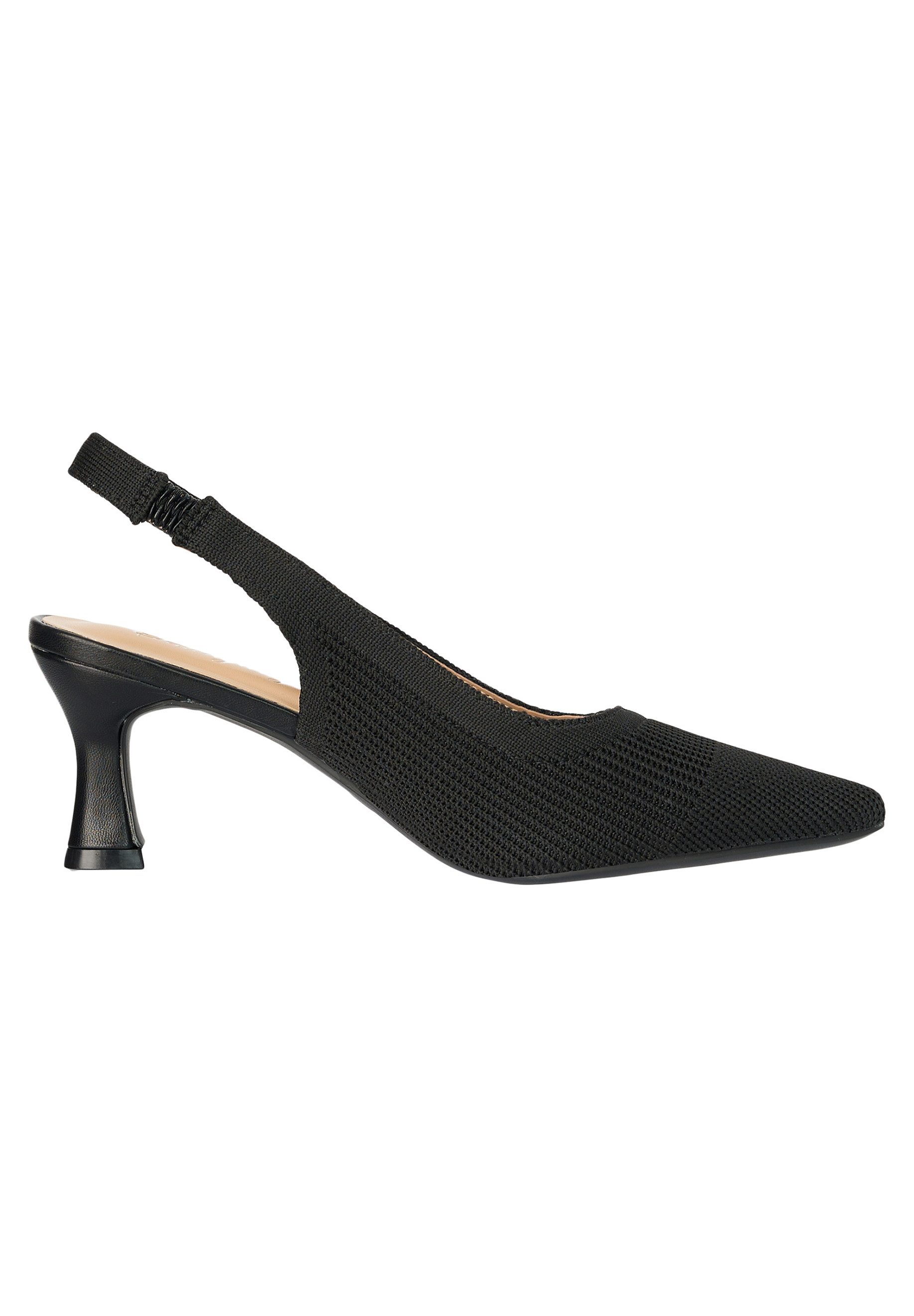 Salinyang Damen Slingback Pumps aus Strick mit spitzer Form und Absatz High Heel Sandalette