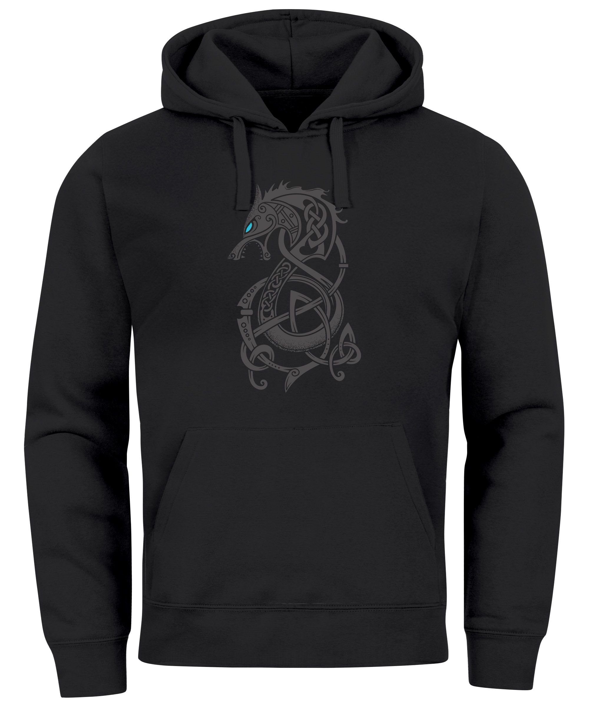 Neverless Hoodie Hoodie Herren Wolf Fenrir Fabelwesen Wikinger nordische My günstig online kaufen