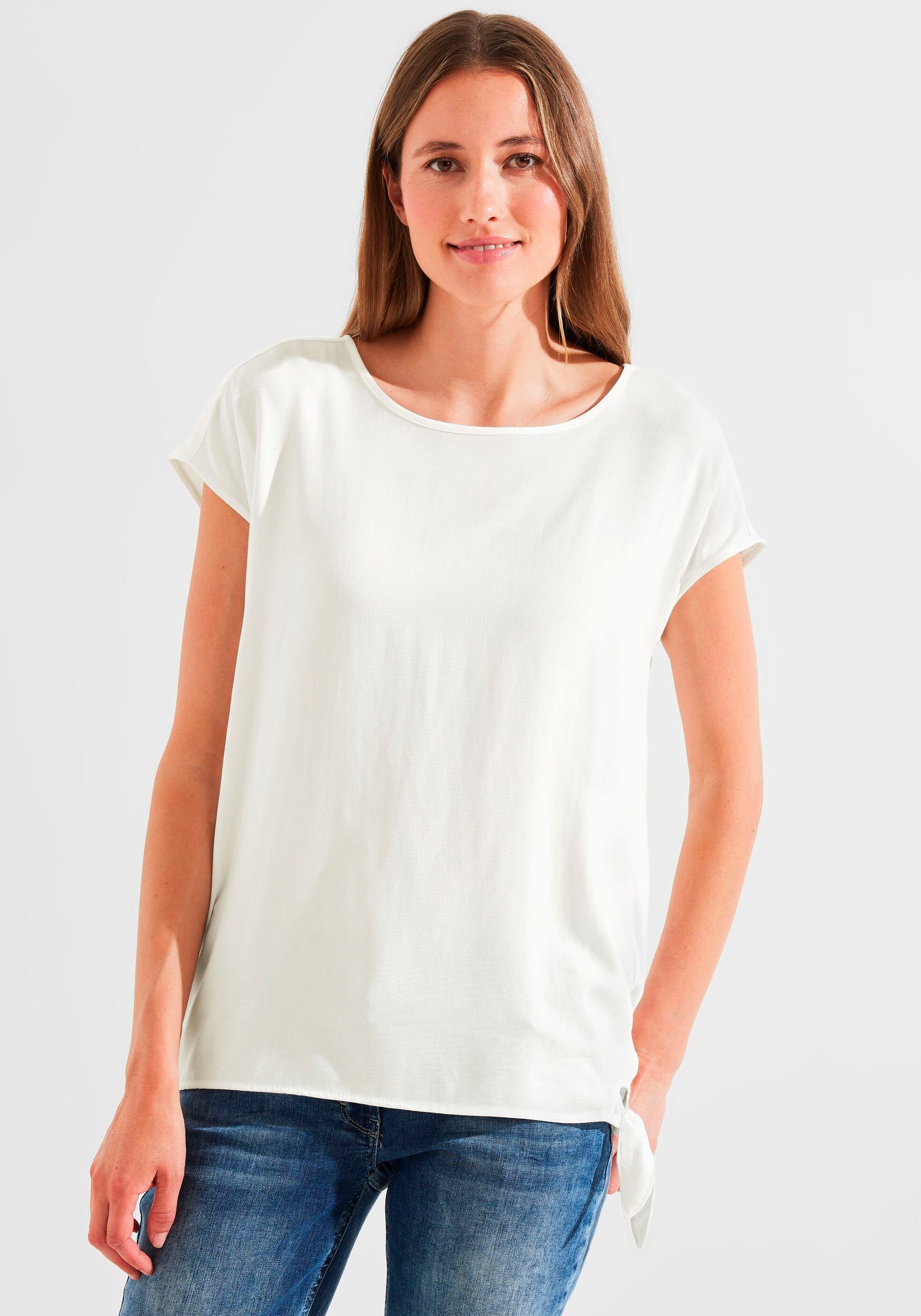 Cecil Shirtbluse mit Knotendetail vanilla whit