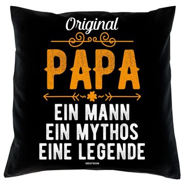 Soreso® Dekokissen Geschenk für Männer Papa Mann - Deko Kissen + Lustige Sprüche Socken, Komplettes Geschenke Set, handgefertigt in Deutschland