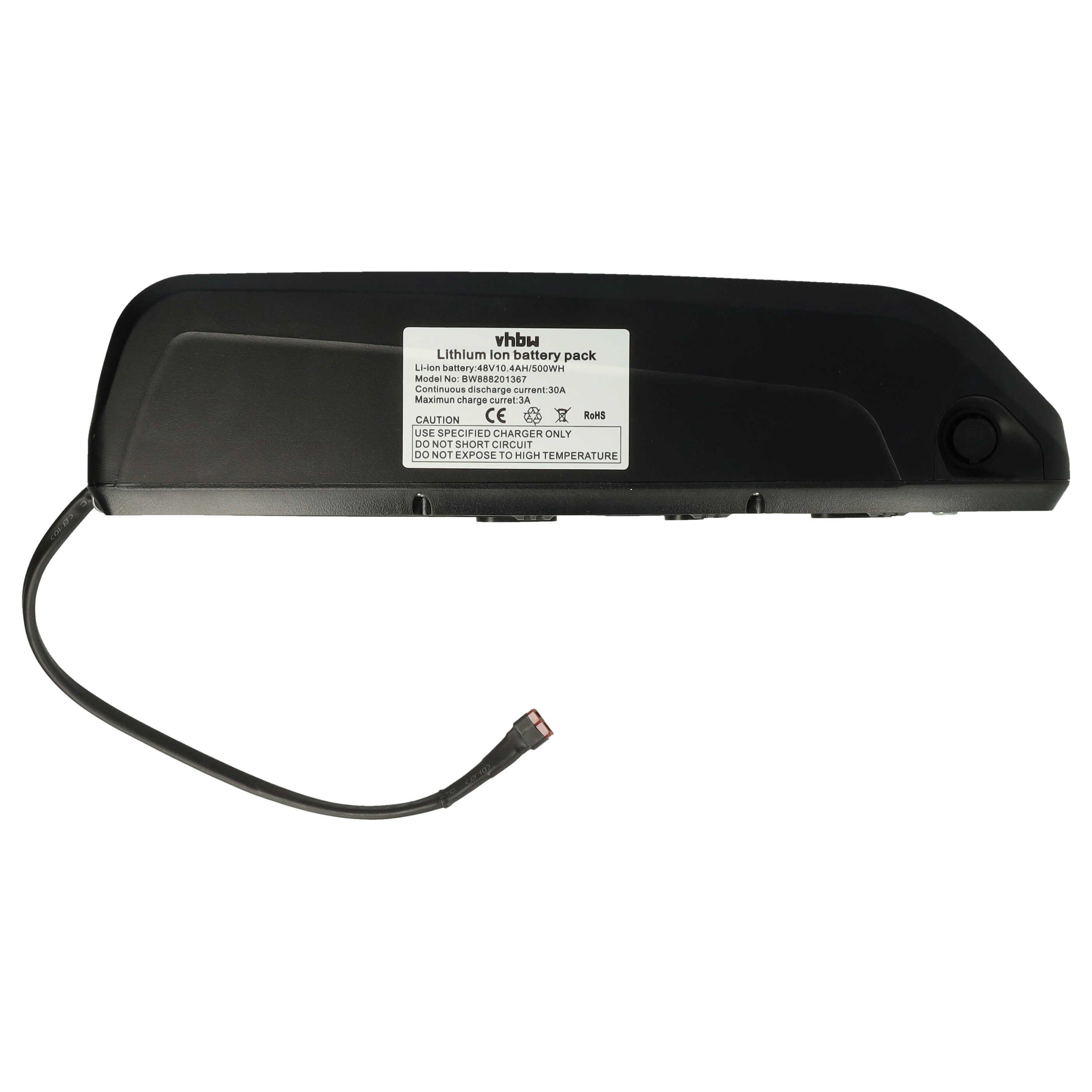 vhbw Fahrrad / E-Bike (10,4 Ah, 48 V, Li-Ion, inkl. Ladegerät) E-Bike Akku Akku Li-Ion 10400 mAh (48 V, 1 St), Unterrohr-Akku und Ladegerät für E-Bike, Passend für viele Umbausätze