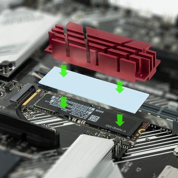 Poppstar CPU Kühler Thermal Pad Silikon, Wärmeleitpad 6 W/mk für M.2 SSD (je 2 Stück 0,5 mm/1,0 mm/1,5 mm)