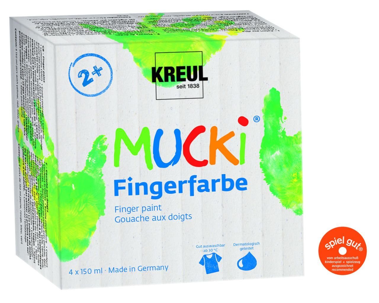 Bastelfarbe Kreul Mucki Fingerfarbe 4er Set je 50 ml