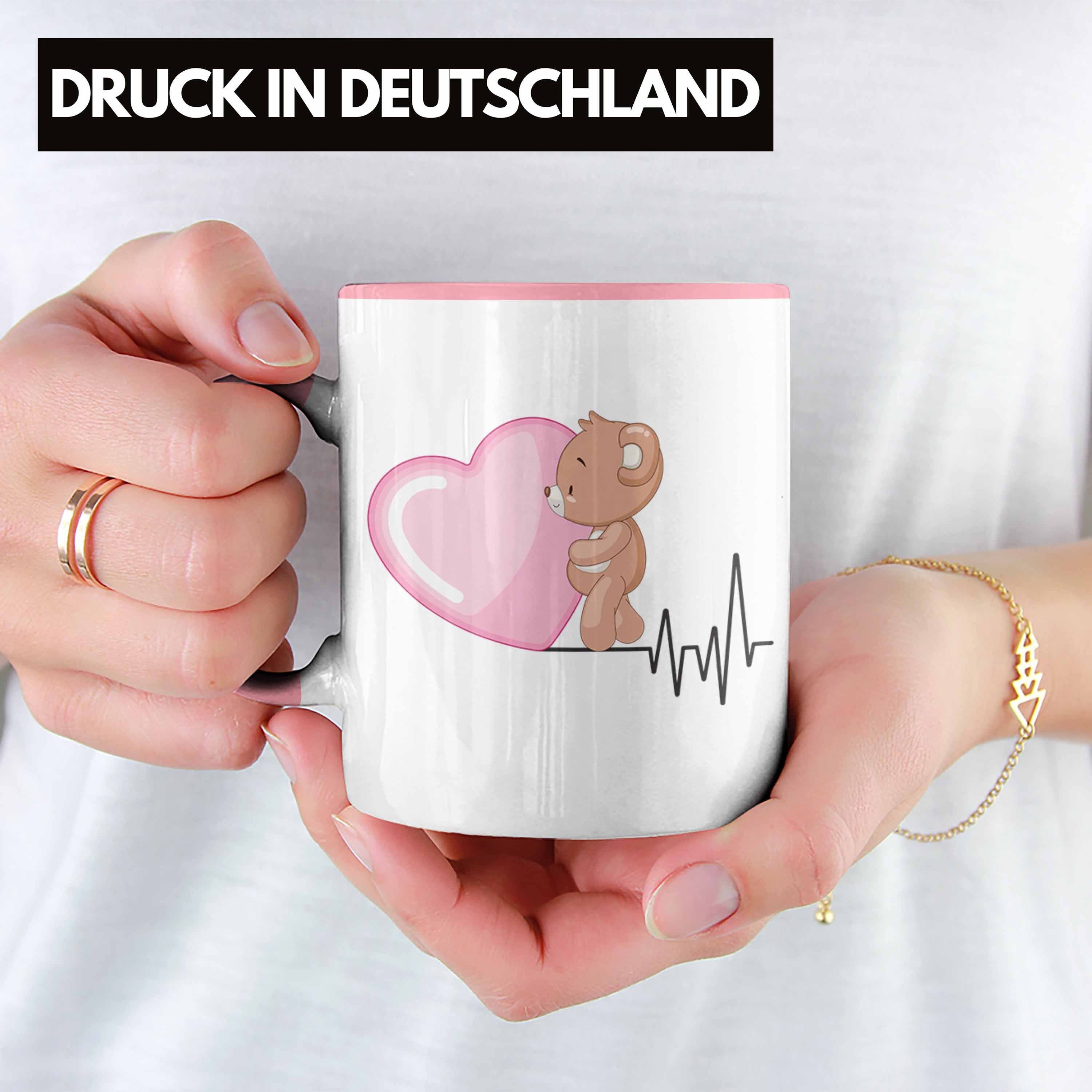 Rosa Herzschlag - Fans Bären Trendation Tasse Bär Gesche für Tasse Trendation Geschenk Hobby