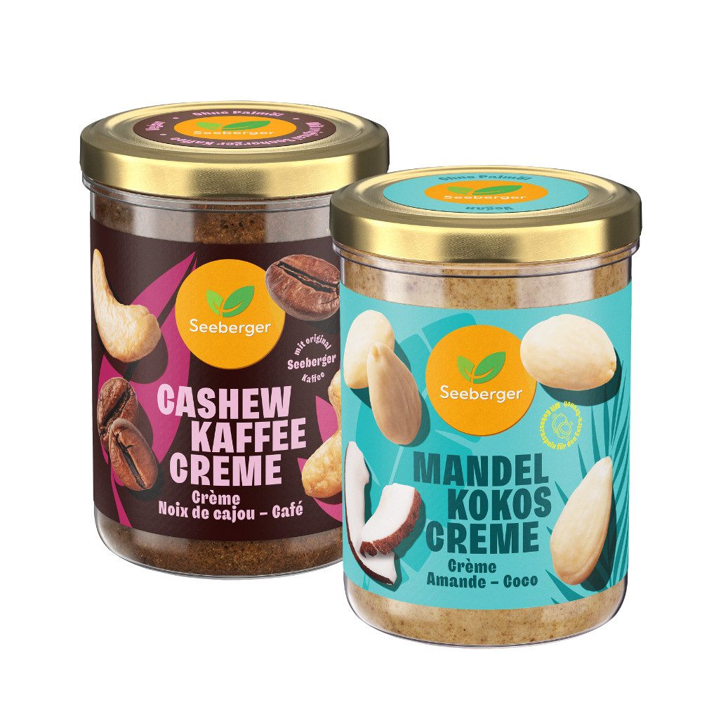 Seeberger Snacks Nussaufstrich Seeberger süße Nuss-Cremes - Mandel-Kokos & Cashew-Kaffee