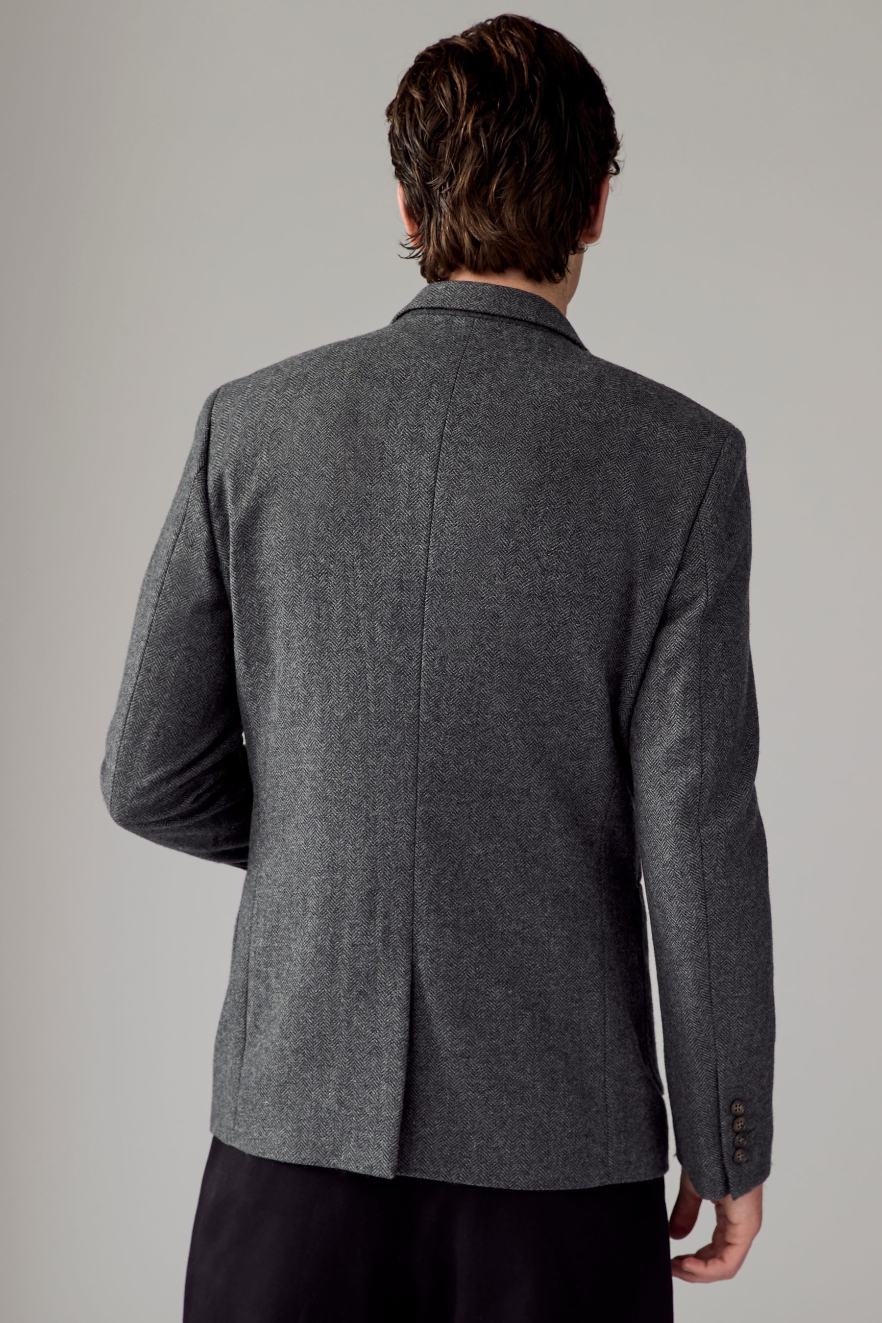 Next Sakko Signature Slim Fit Sakko mit Fischgrätmuster (1-tlg) günstig online kaufen