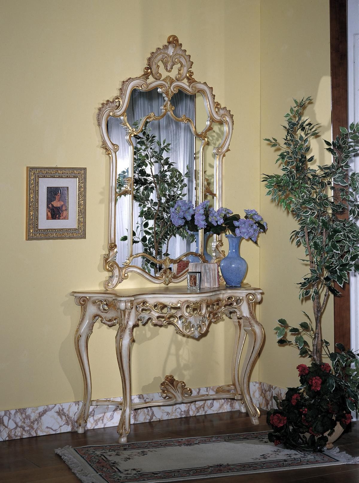 Konsolentisch Spiegel Konsolentisch Konsole Frisierkommode Frisiertisch Shabby Weiß