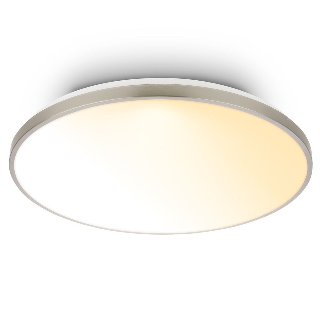 Briloner Leuchten LED Deckenleuchte LED Deckenlampe Fernbedienung Dimmbar CCT Dekorblende, LED fest integriert, CCT Farbtemperatursteuerung - Warmweiß / Neutralweiß / Kaltweiß, 48x6,5 cm, Wohnzimmer, Schlafzimmer, Flur, Küche