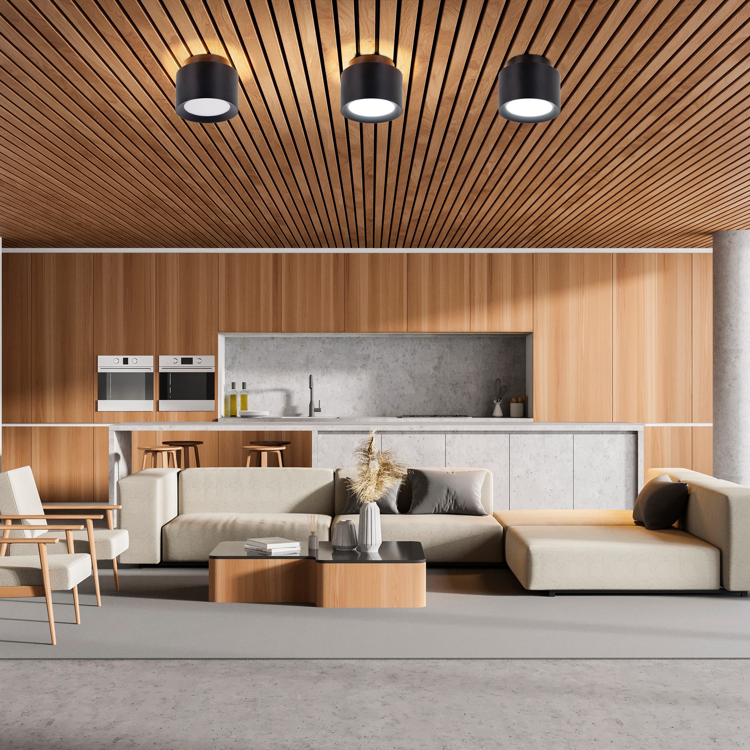 näve LED Deckenleuchte Trimes, Dimmfunktion, Memoryfunktion, Nachtlichtfunktion, LED wechselbar, warmweiß - kaltweiß, rund, dimmbar, CCT per Schiebeschalter, Nachtlicht, Backlight, Memory