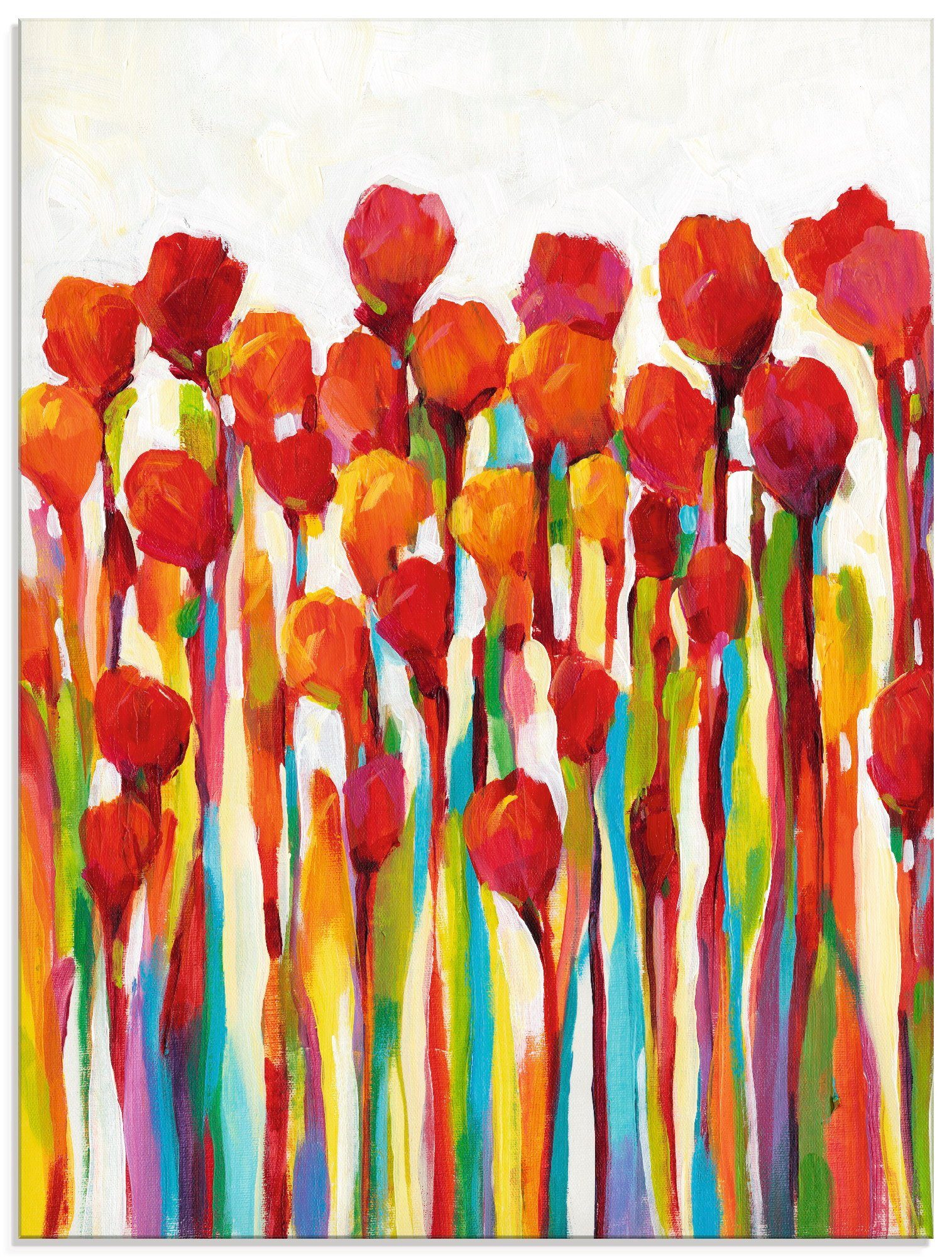 Artland Glasbild Strotzen mit Farben I, Blumenwiese (1 St), in verschiedenen Größen