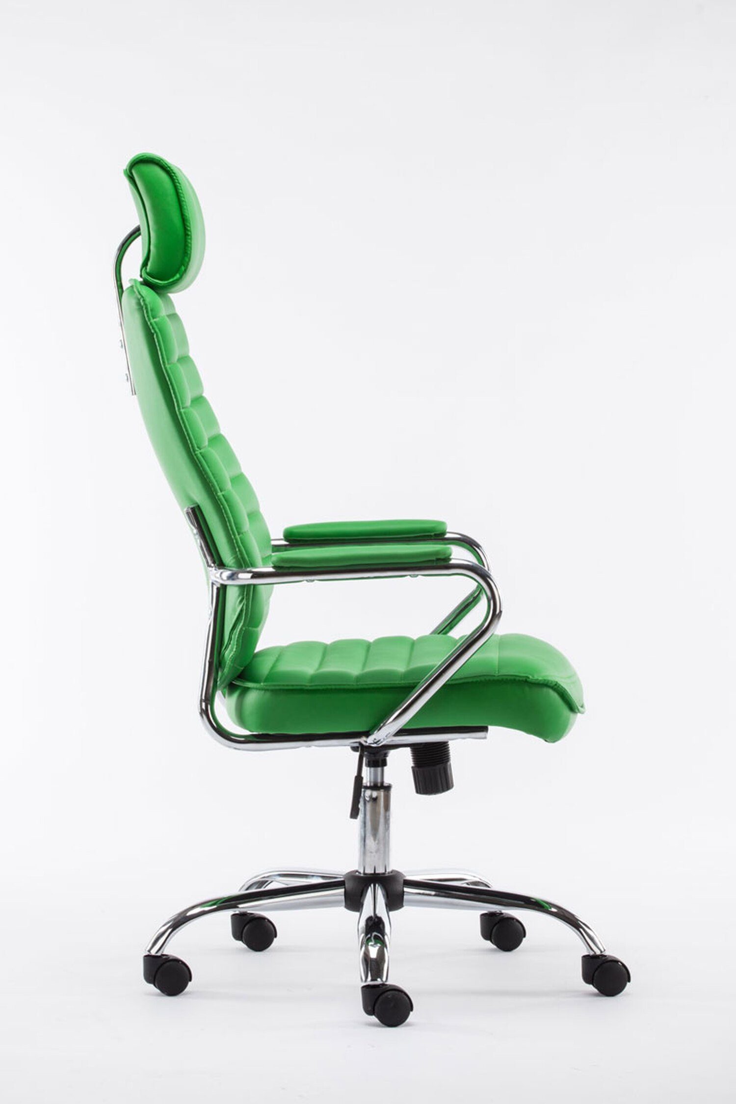 TPFLiving Bürostuhl Rocket V2 mit 360° Drehstuhl, - Metall Rückenlehne Chefsessel, drehbar Sitz: XXL), und Gestell: höhenverstellbar - Kunstleder chrom Bürostuhl (Schreibtischstuhl, grün bequemer