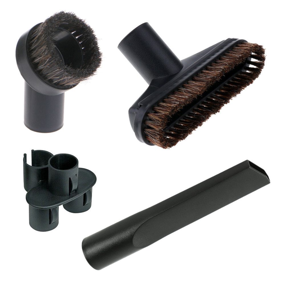 Trade-Shop Staubsaugerdüsen-Set 4in1 Bürsten-Aufsätze passend für DeLonghi, Dirt Devil, Electroluc, Zubehör für Staubsauger, (4-tlg), Set bestehend aus Fugendüse, Polsterdüse, Rundbürste, Steck-Adapter