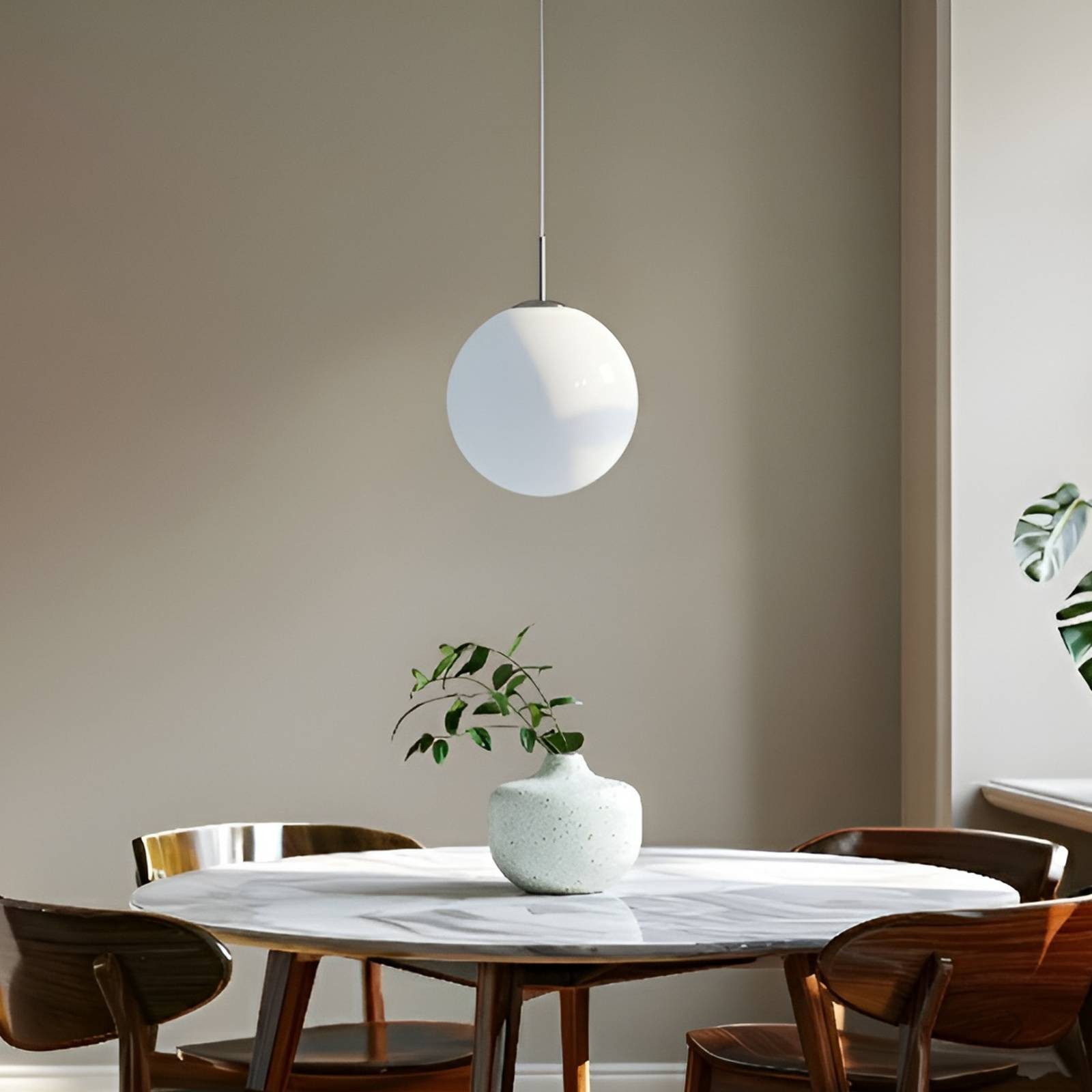 Lindby Hängeleuchte Marike, Glas Weiß IP20, 1 x 60 W