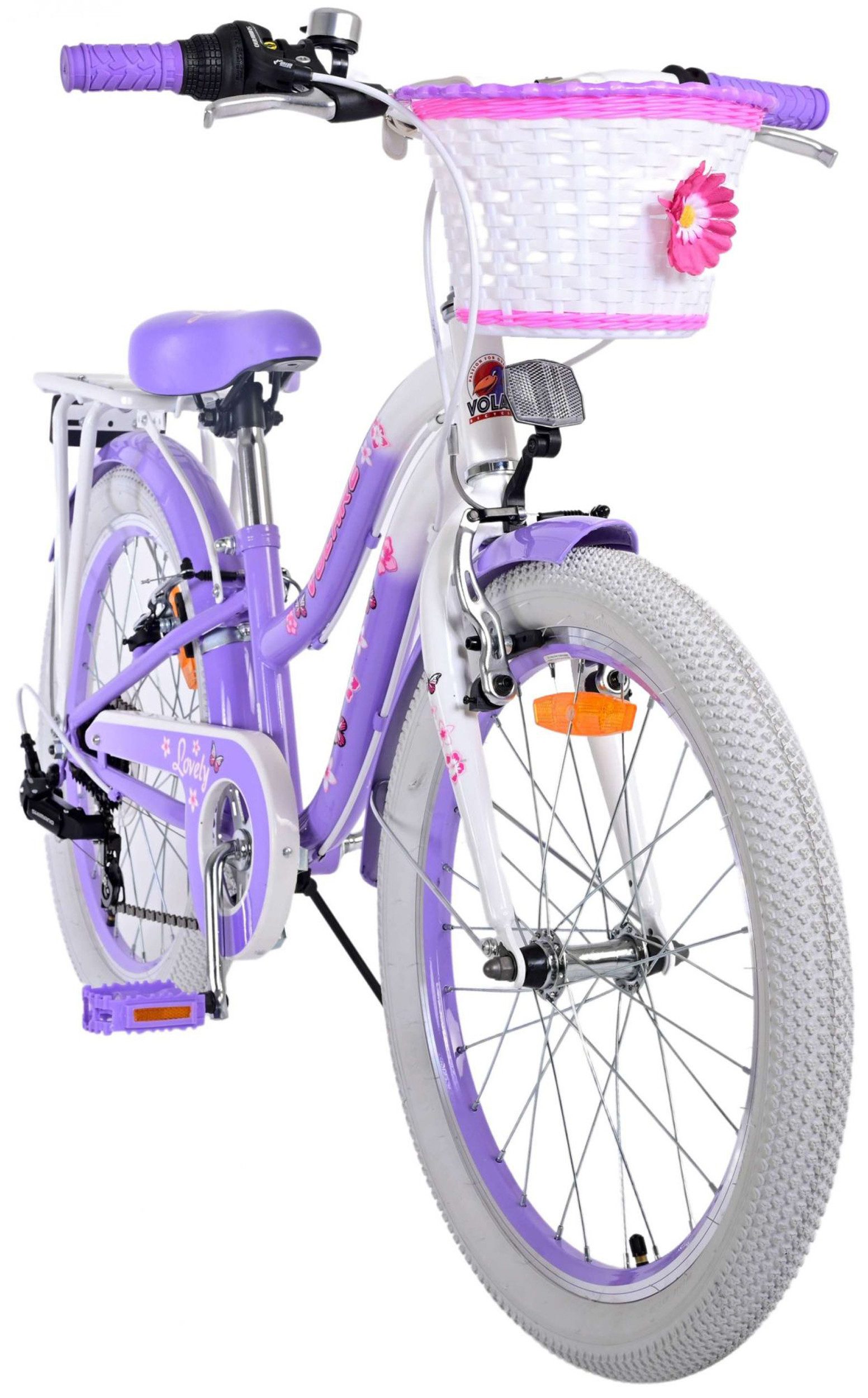 TPFSports Kinderfahrrad Volare Lovely mit 2 Handbremsen, 7 Gang, (Mädchen Fahrrad - Rutschfeste Sicherheitsgriffe), Kinder Fahrrad 20 Zoll mit Ständer Laufrad Mädchen Kinderrad