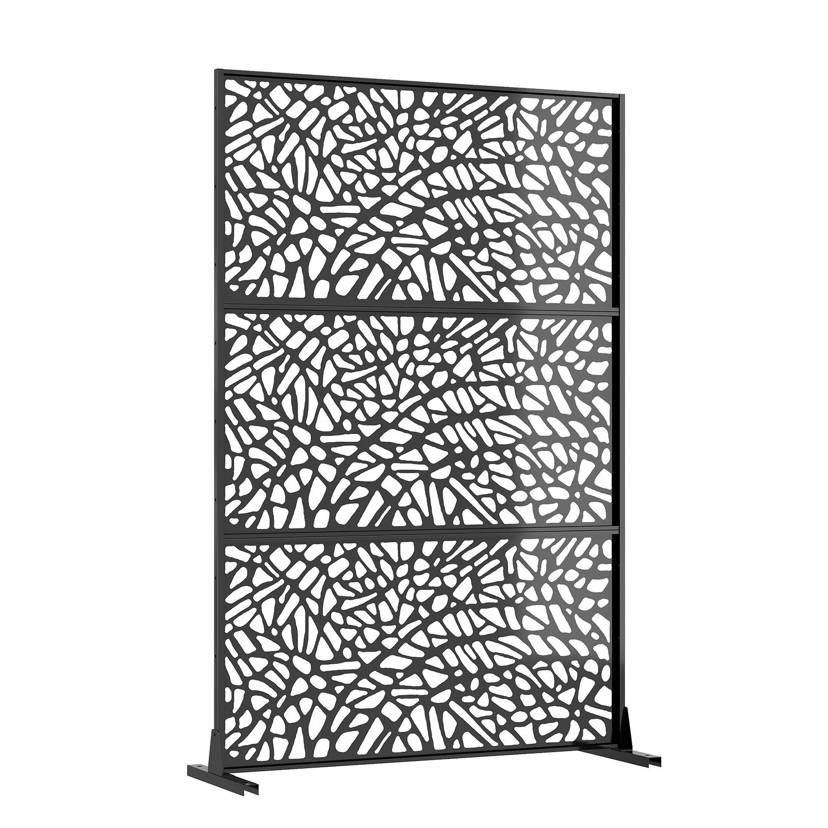 GarveeMore Gartenhaus-Seitenwand Freistehender Metall-Sichtschutz mit Standfuß, 188 x 120 cm