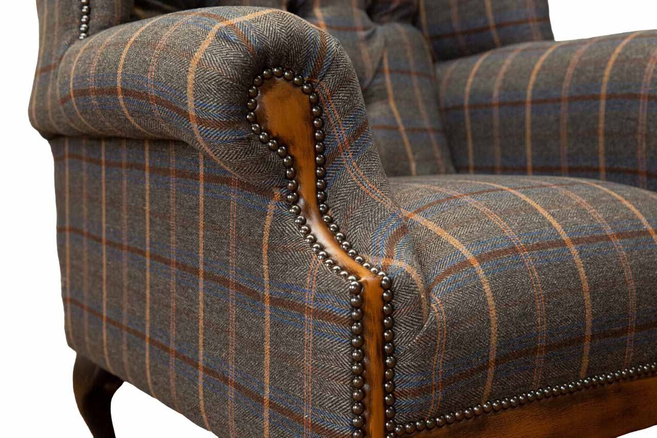 Samt Design Sessel JVmoebel Chesterfield Wohnzimmer Klassisch Ohrensessel, Ohrensessel