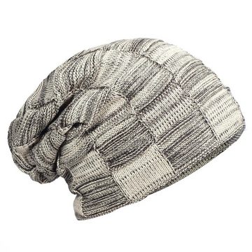 DonDon Beanie Damen warme Schlauchmütze Strickmütze (Packung, 1-St) Wintermütze, Beanie mit Flechtmuster und Teddyfleece