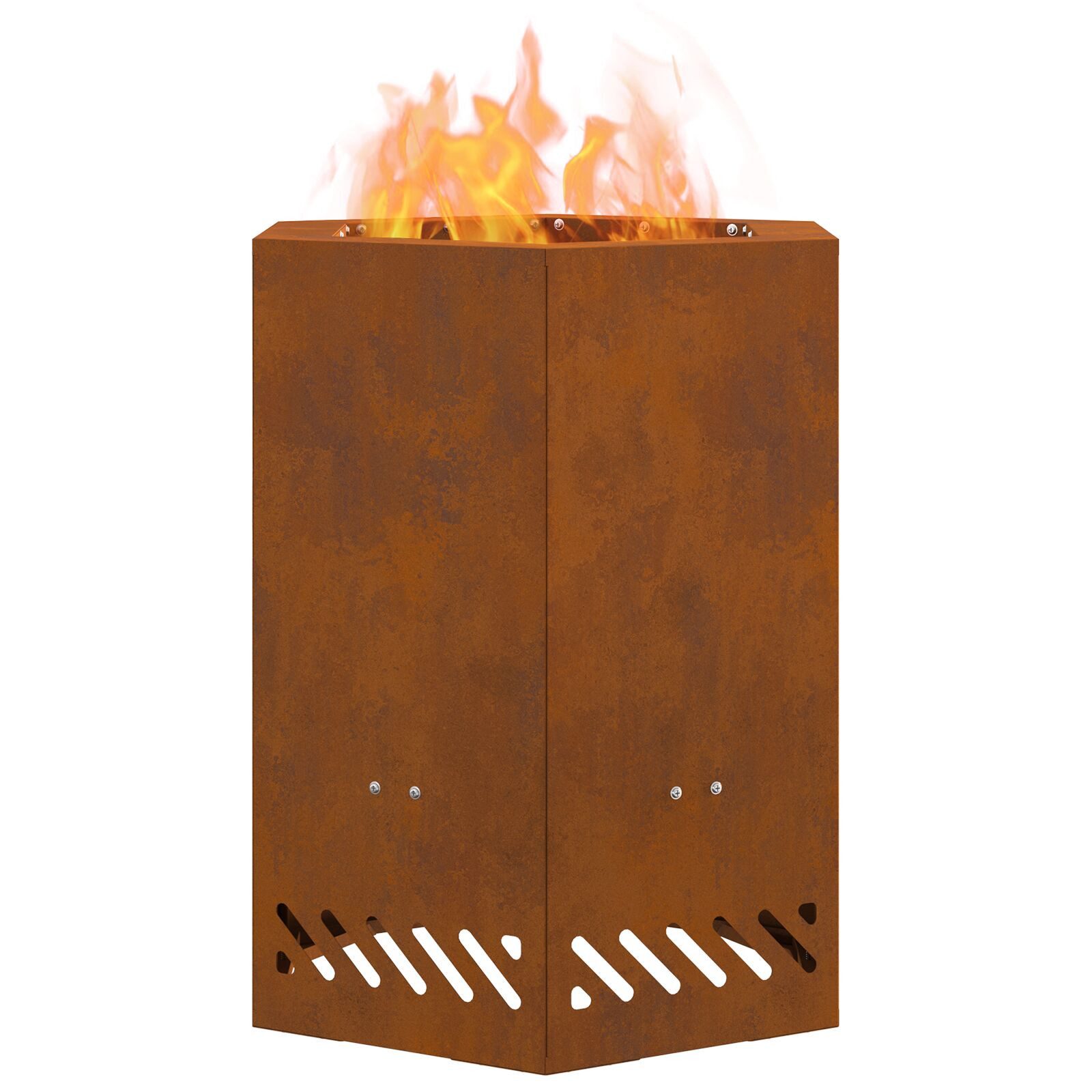 vidaXL Feuerkorb 38 x 38 x 51 cm Feuerschale rauchfreier Feuerring hexagonal 38x38x51 c
