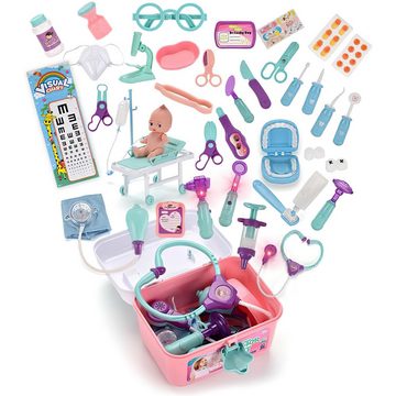 DOPWii Puppenhaus Kinderarzt Set, Arzt-Simulationsspielzeug Set, (1-tlg), Simulationsdesign,die Freude an der Medizin,für Kinder ab 3 Jahren