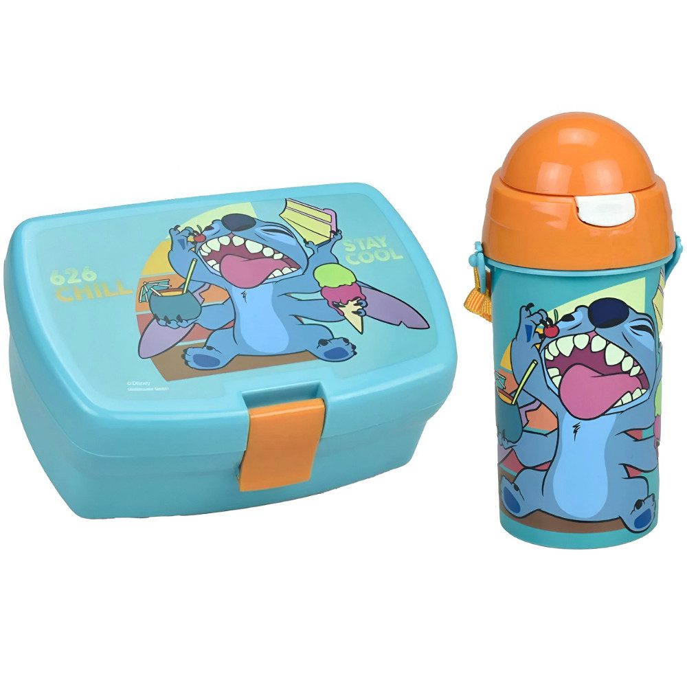 Disney Lunchbox Disney Lilo und Stitch 2 tlg Kinder. Lunch Set Brotdose Trinkflasche, Kunststoff, (2-tlg)