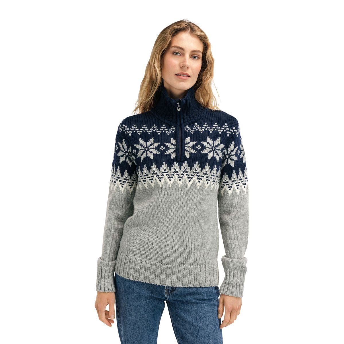Dale of Norway Fleecepullover Myking Fem Sweater Ein stilvoller Retro-Pullover aus weicher Merinowolle, der