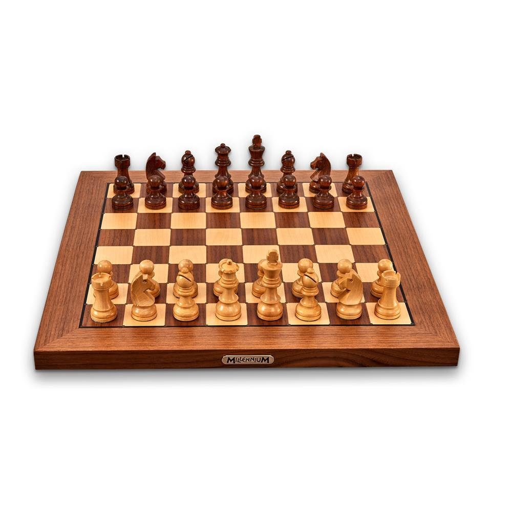 Millennium Spiel M828 Chess Classics Exclusive Schachcomputer, aus Holz, Sensorbrett, Schachprogramm, ChessGenius & The King