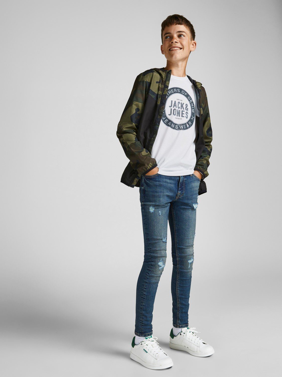 O-NECK JJEJEANS & Jones Junior JNR LS Jack TEE Langarmshirt 21/22 dancer cloud