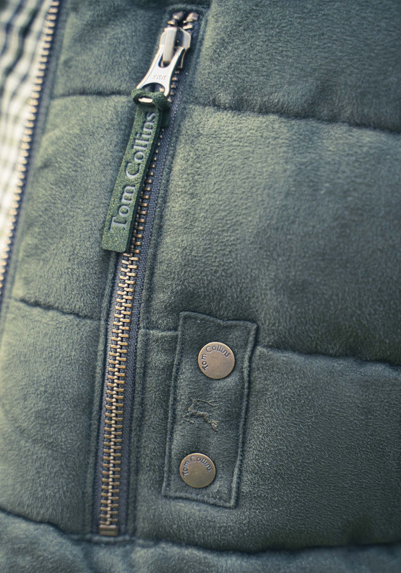 Tom Collins Steppjacke Flisa Regular Fit, Stehkragen, Brusttasche und Taschen mit Reißverschluss