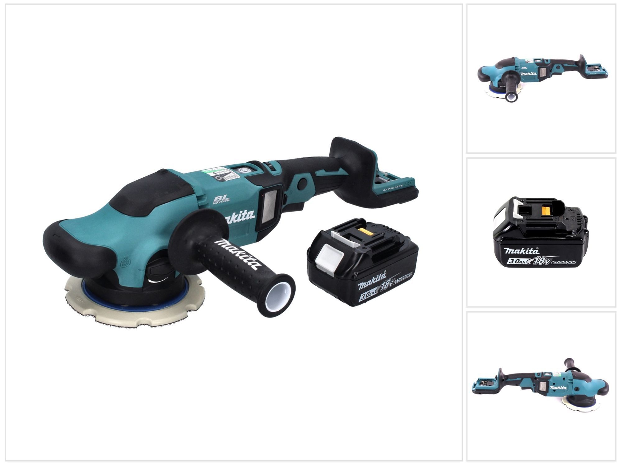 Makita Akku-Poliermaschine DPO 600 F1 Akku Exzenterpolierer 18 V 150 mm XPT Brushless + 1x Akku