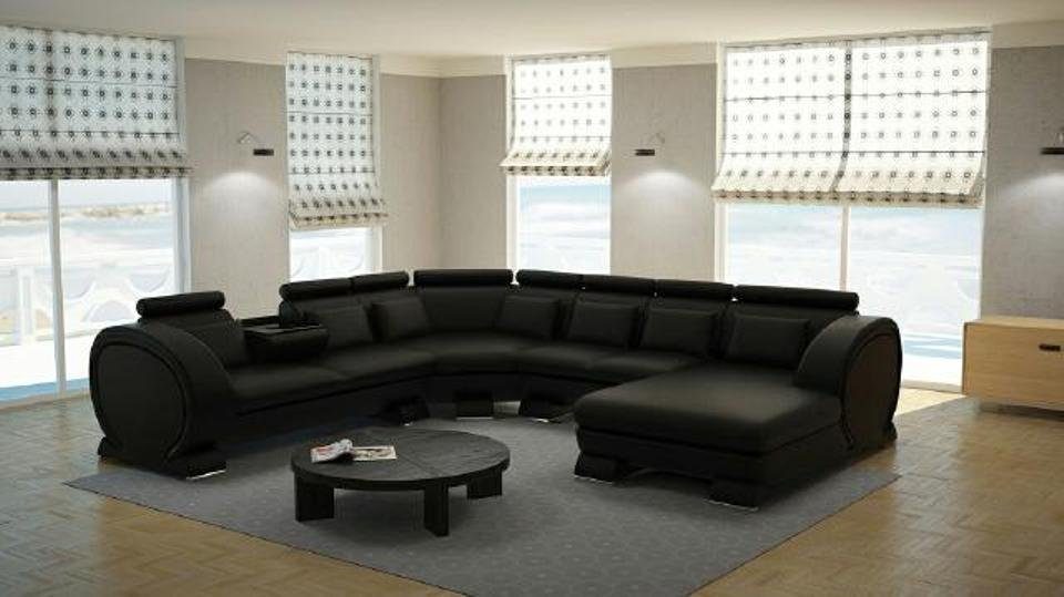 Glänzend JVmoebel Ecksofa Designer modern Made Design in Europe Stilvoll Sofa schwarze luxus Neu, U-Form