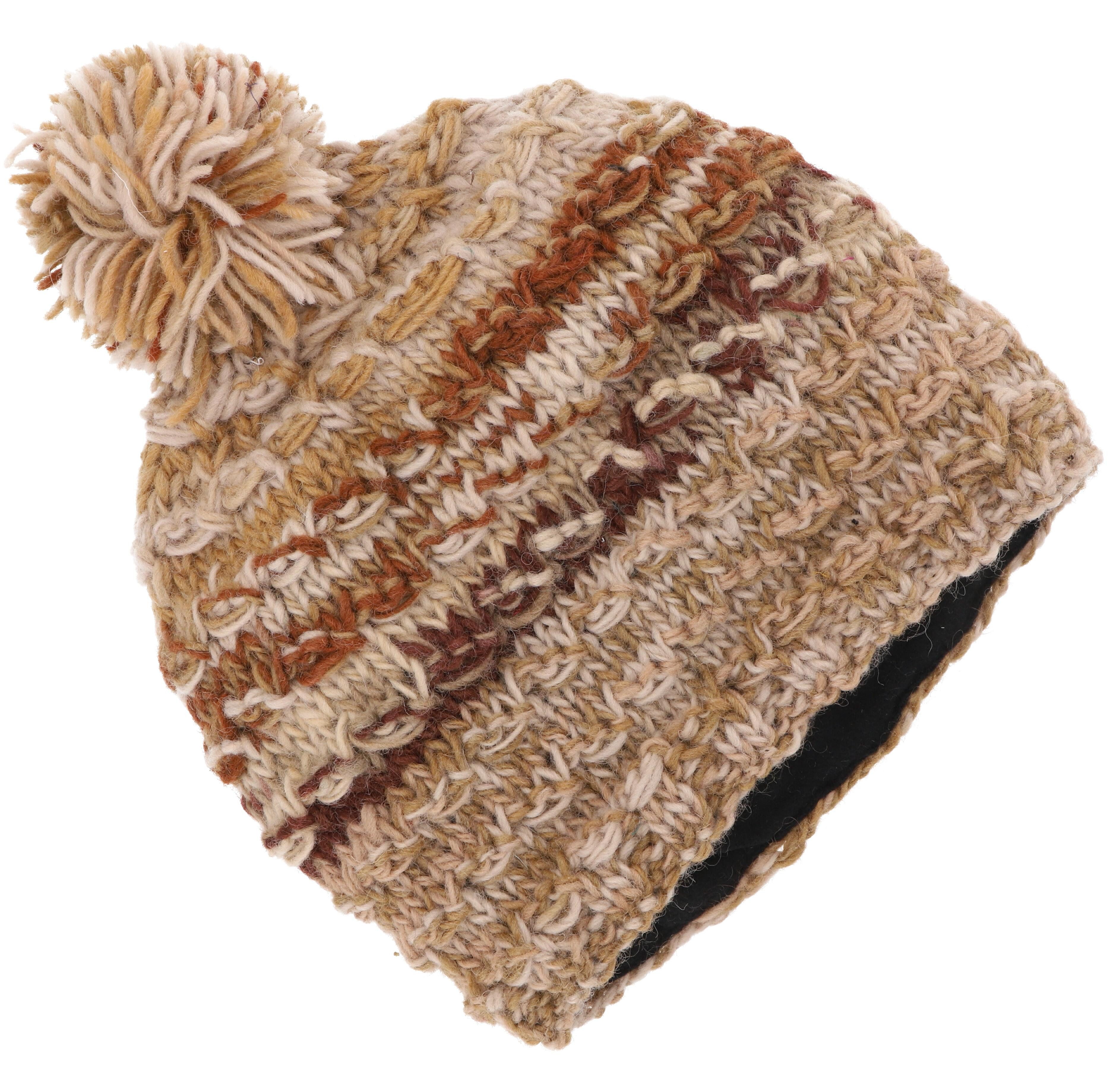 Guru-Shop Strickmütze Handgestrickte Wollmütze, gestreifte.. günstig online kaufen