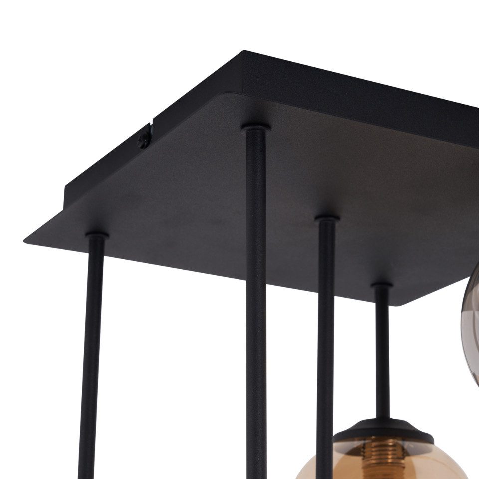 Qazqa Deckenleuchte Athens, ohne Leuchtmittel, Extra-Warmweiß, QAZQA Deckenleuchte, g9, Schwarz, Metall, Modern