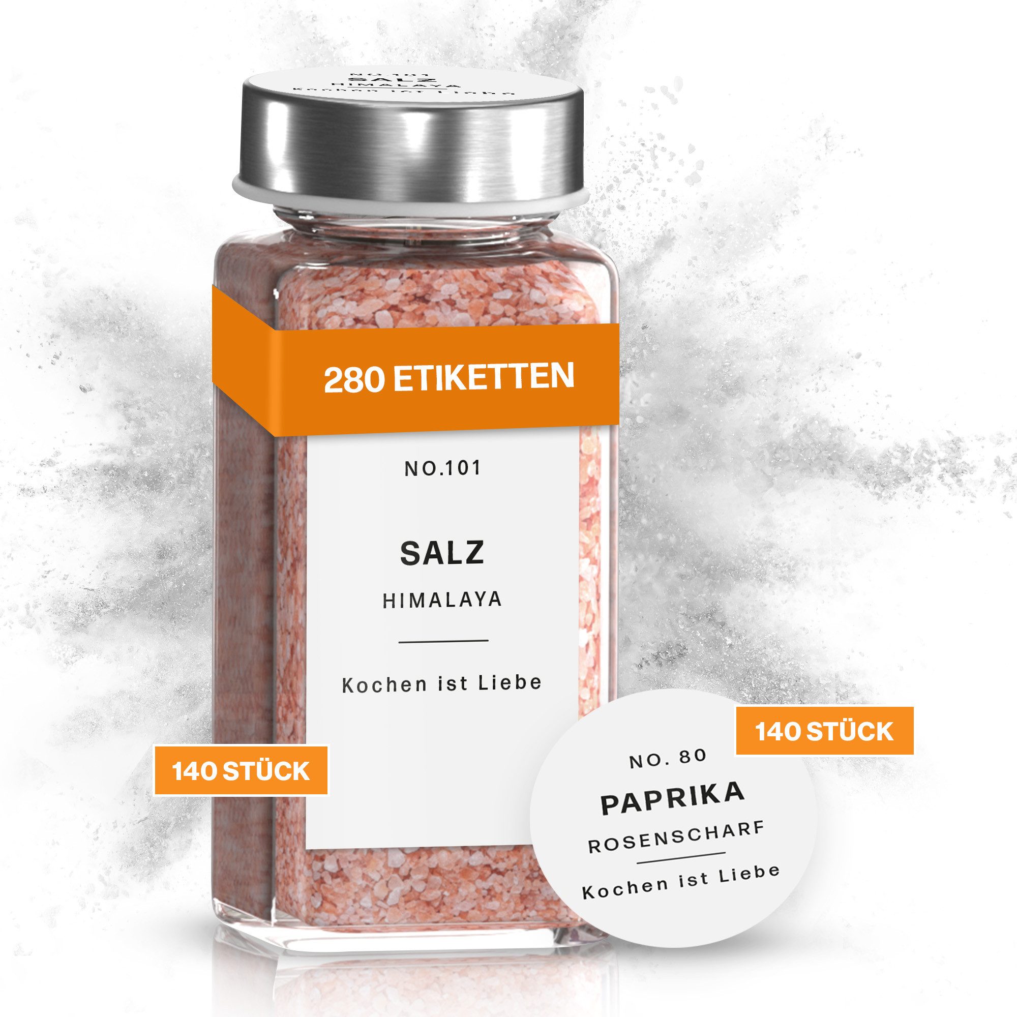 MS.EMMA, Ярлыки Gewürzetiketten, selbstklebend und wasserfest, 280 Gewürzaufkleber, Modernes Design