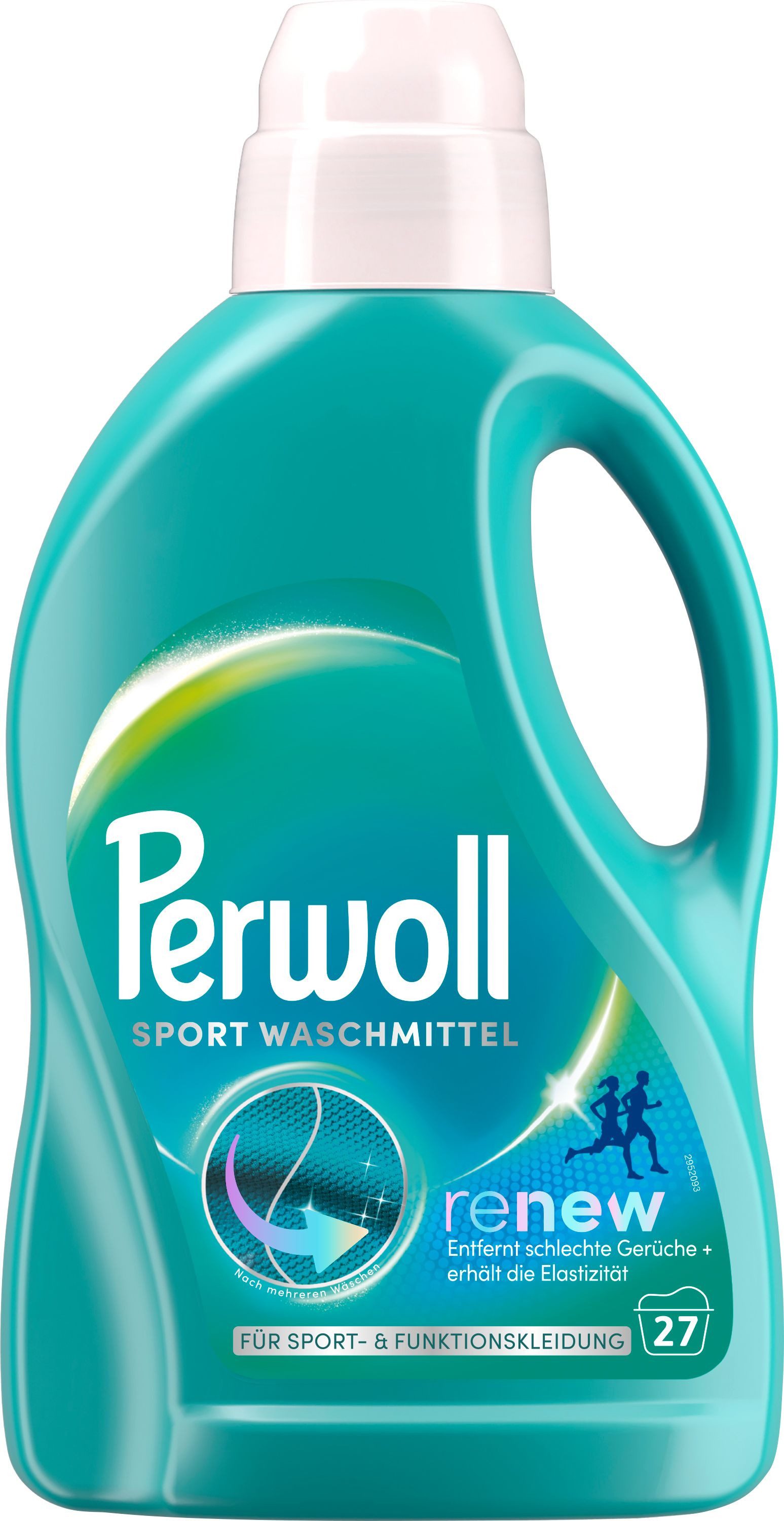 Perwoll PERWOLL Flüssigwaschmittel 27WL Sport Flasche 1,35L Spezialwaschmittel (1-St. für Sport- & Funktionskleidung - entfernt schlechte Gerüche & erhält die Elastizität)