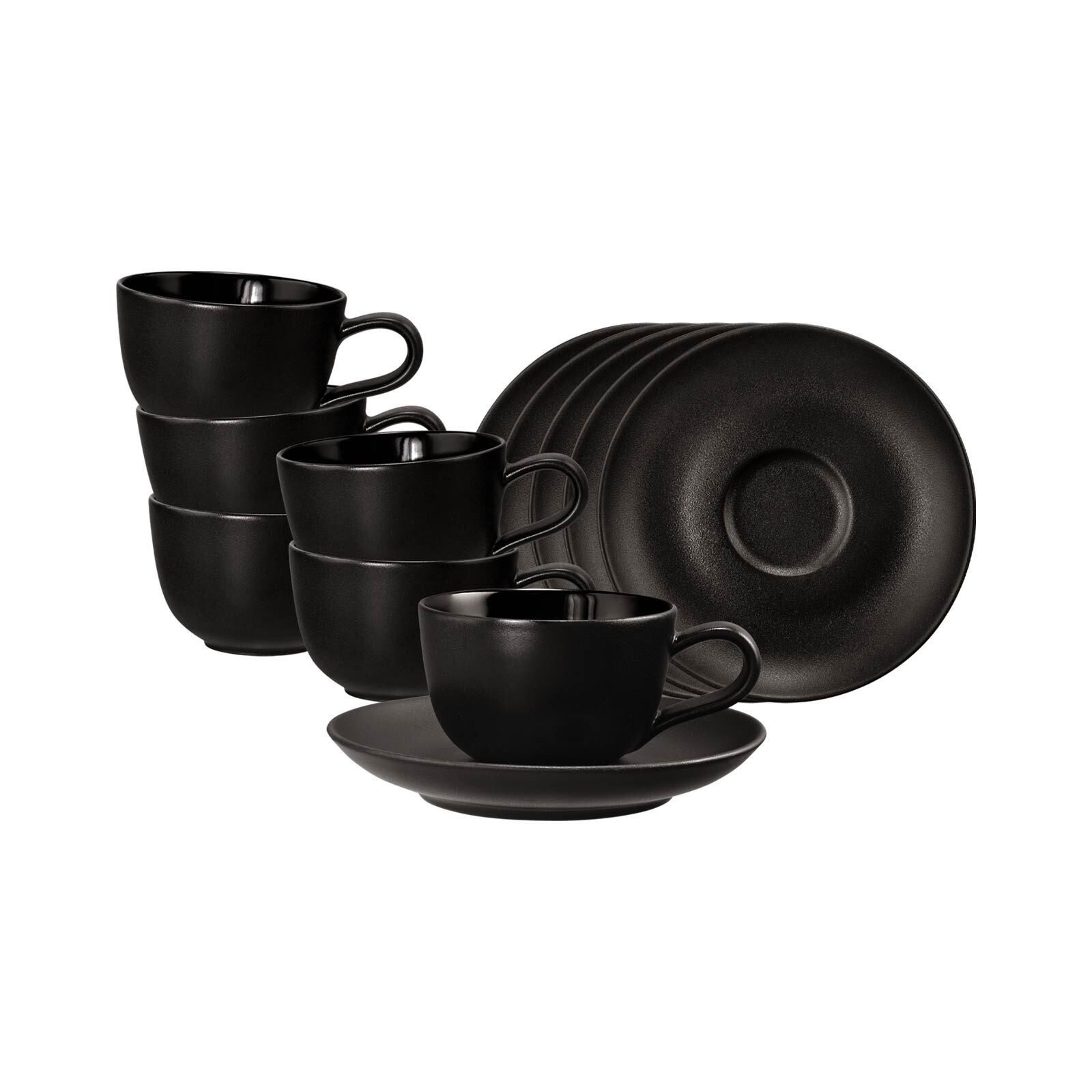 Seltmann Weiden Tasse Liberty Velvet Black, 6-tlg., Porzellan