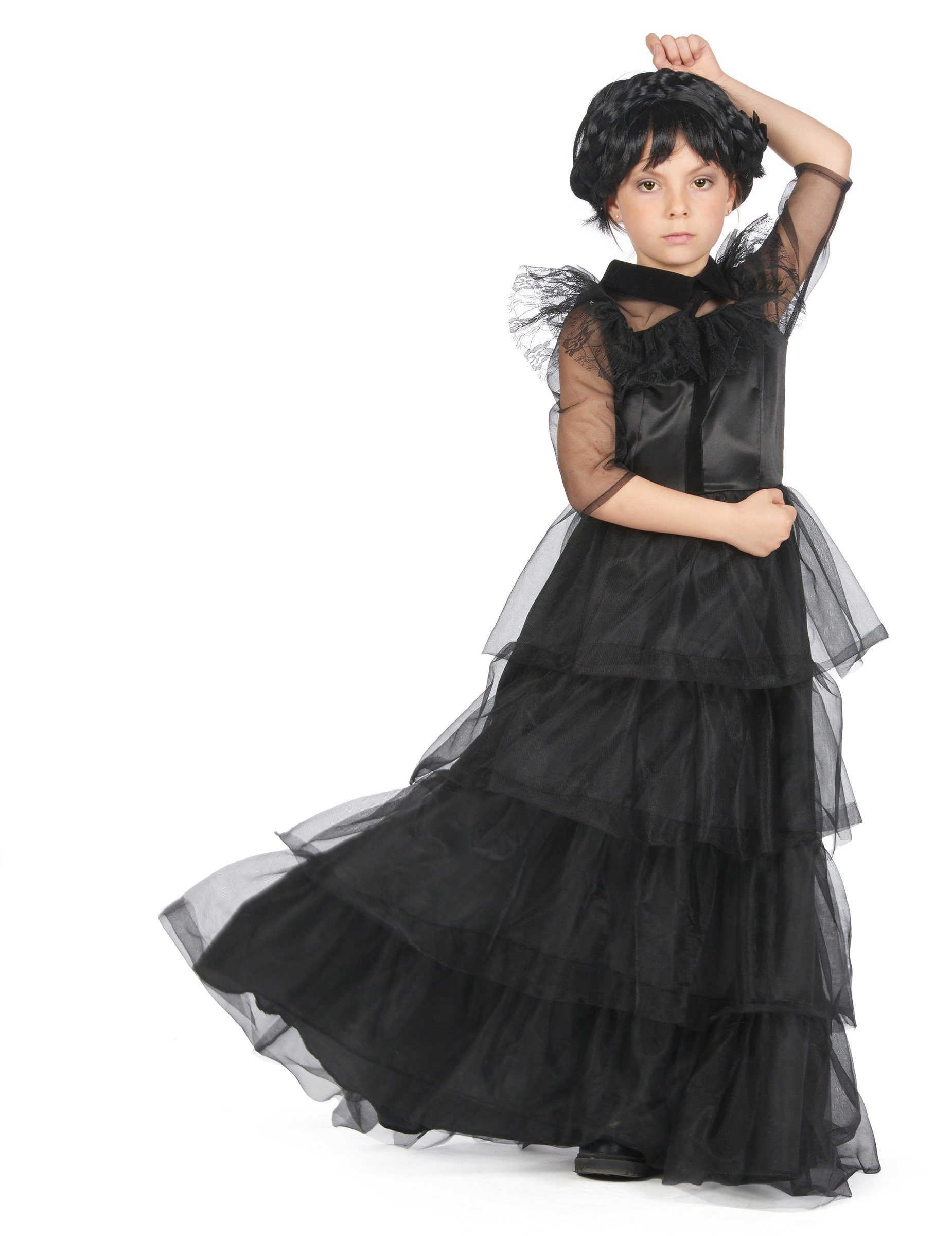 JADEO Kostüm Gothic-Kleid Ballkleid für Mädchen schwarz