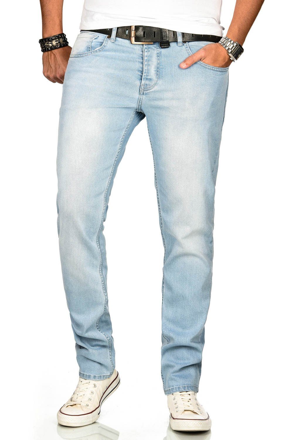 Alessandro Salvarini Stretch-Jeans ASAngelo Angenehme Passform durch vorhandenen Elasthan Anteil