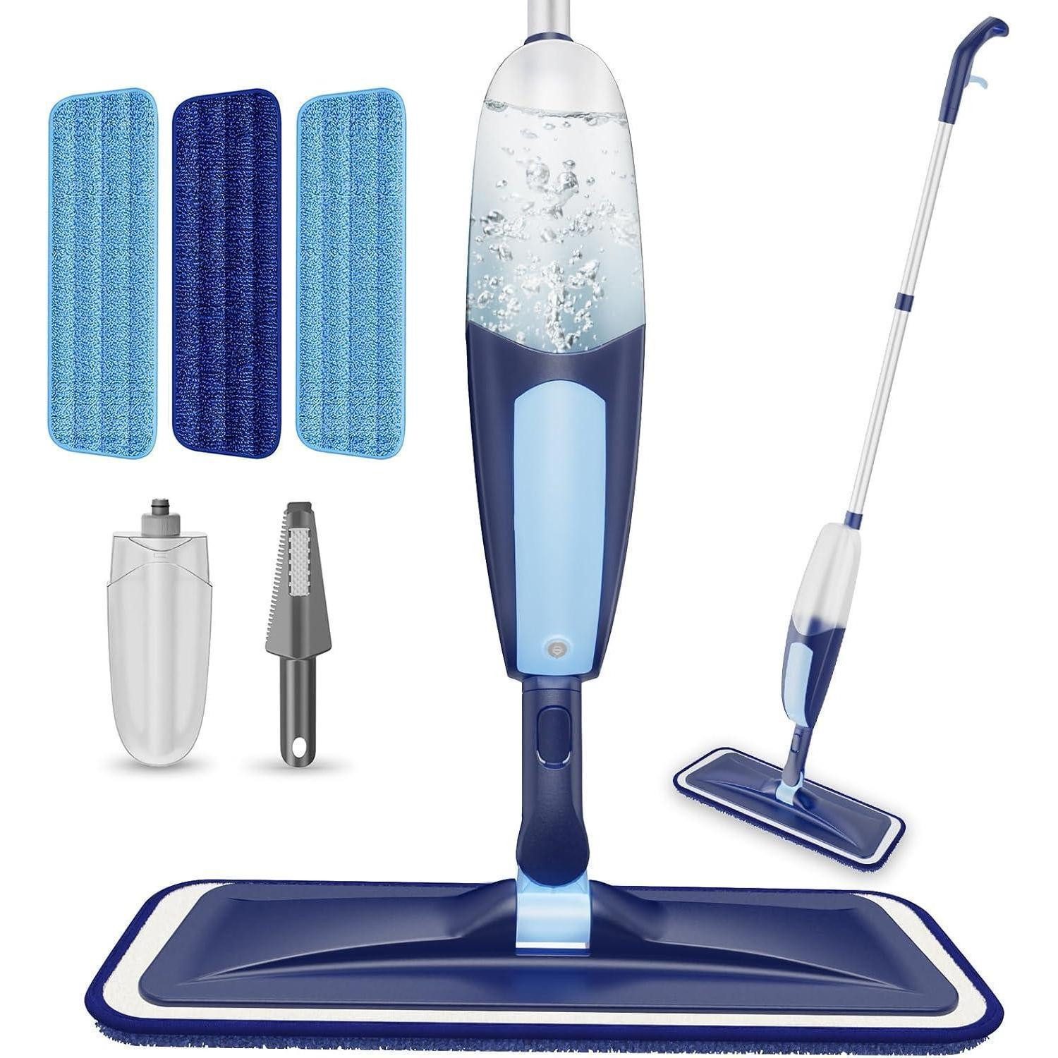 LuxusKollektion Bodenwischer Bodenwischer 550ML Sprühfunktion Mop mit Mikrofaser Pads