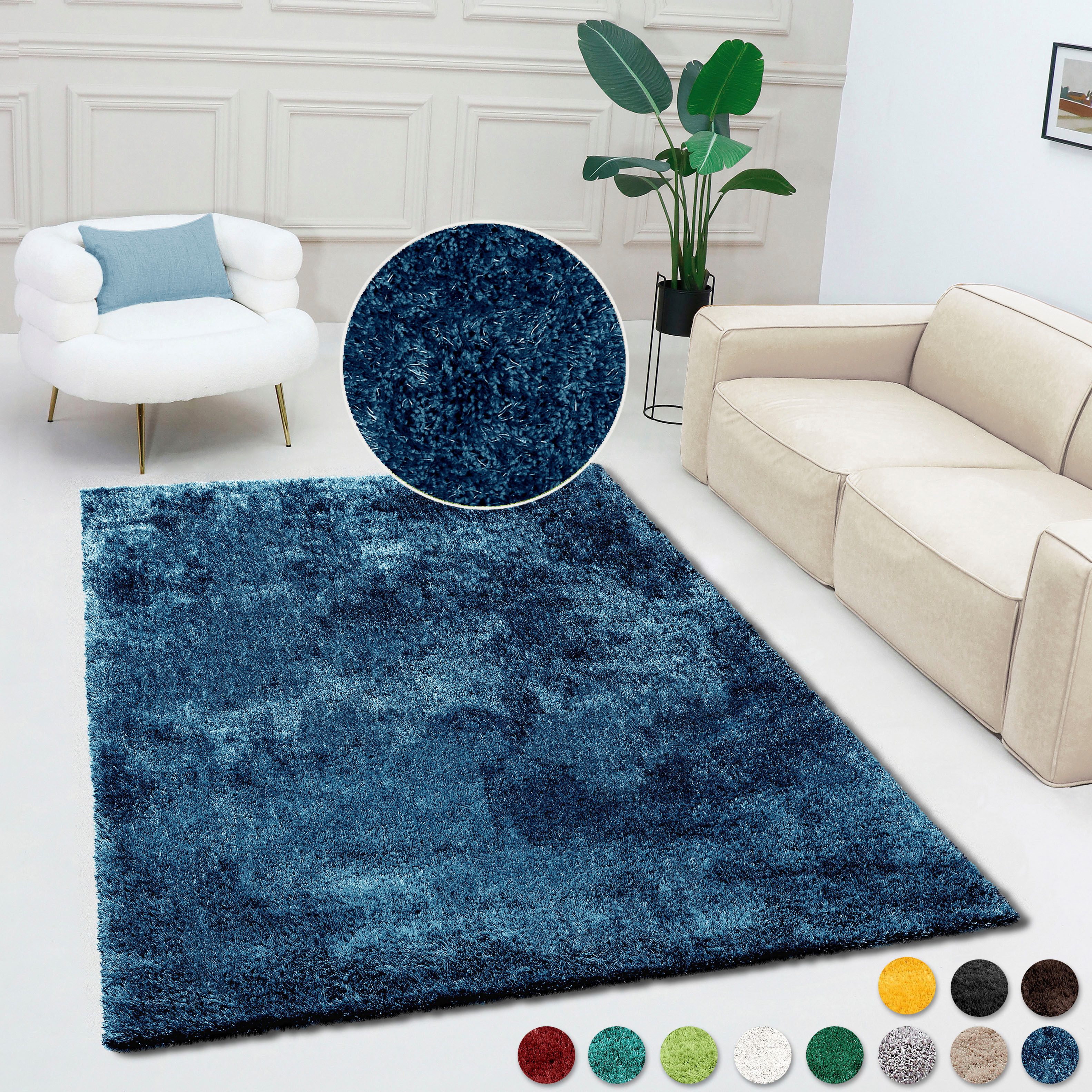 Bruno Banani Teppich Dana Teppich, besonders weich und kuschelig, Kundenliebling, rechteckig, Höhe: 30 mm, uni, Mikrofaser Teppiche, Wohnzimmer, Schlafzimmer, Esszimmer